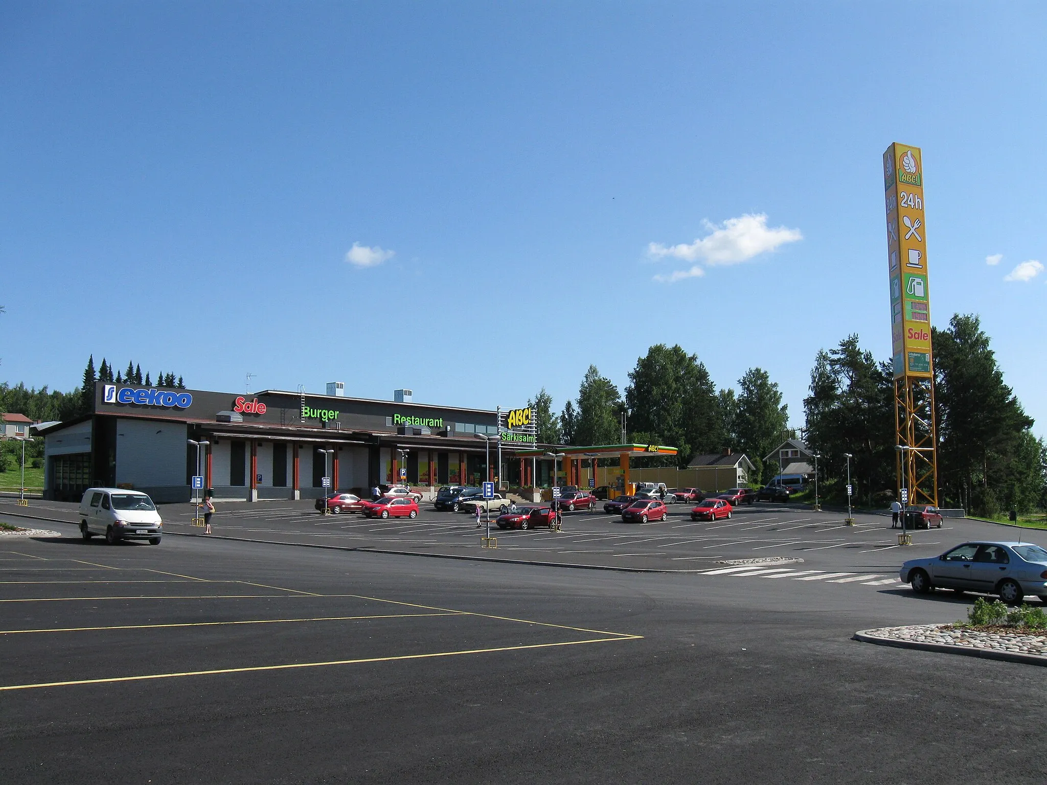Photo showing: The ABC gas station area in Särkisalmi, Parikkala, Finland.