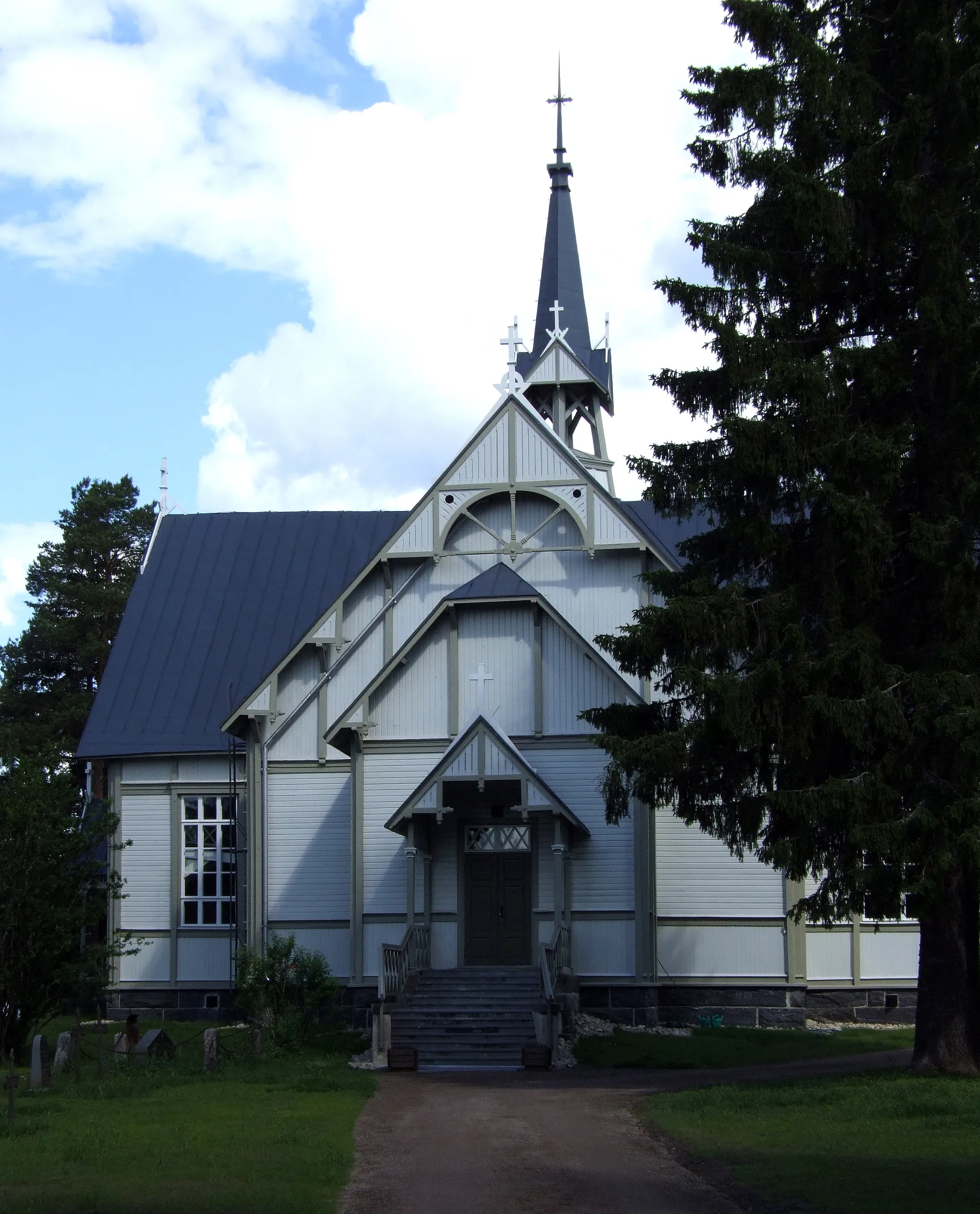 Photo showing: Pulkkila church in Pulkkila, Finland. Completed in 1909, designed by architect Josef Stenbäck.