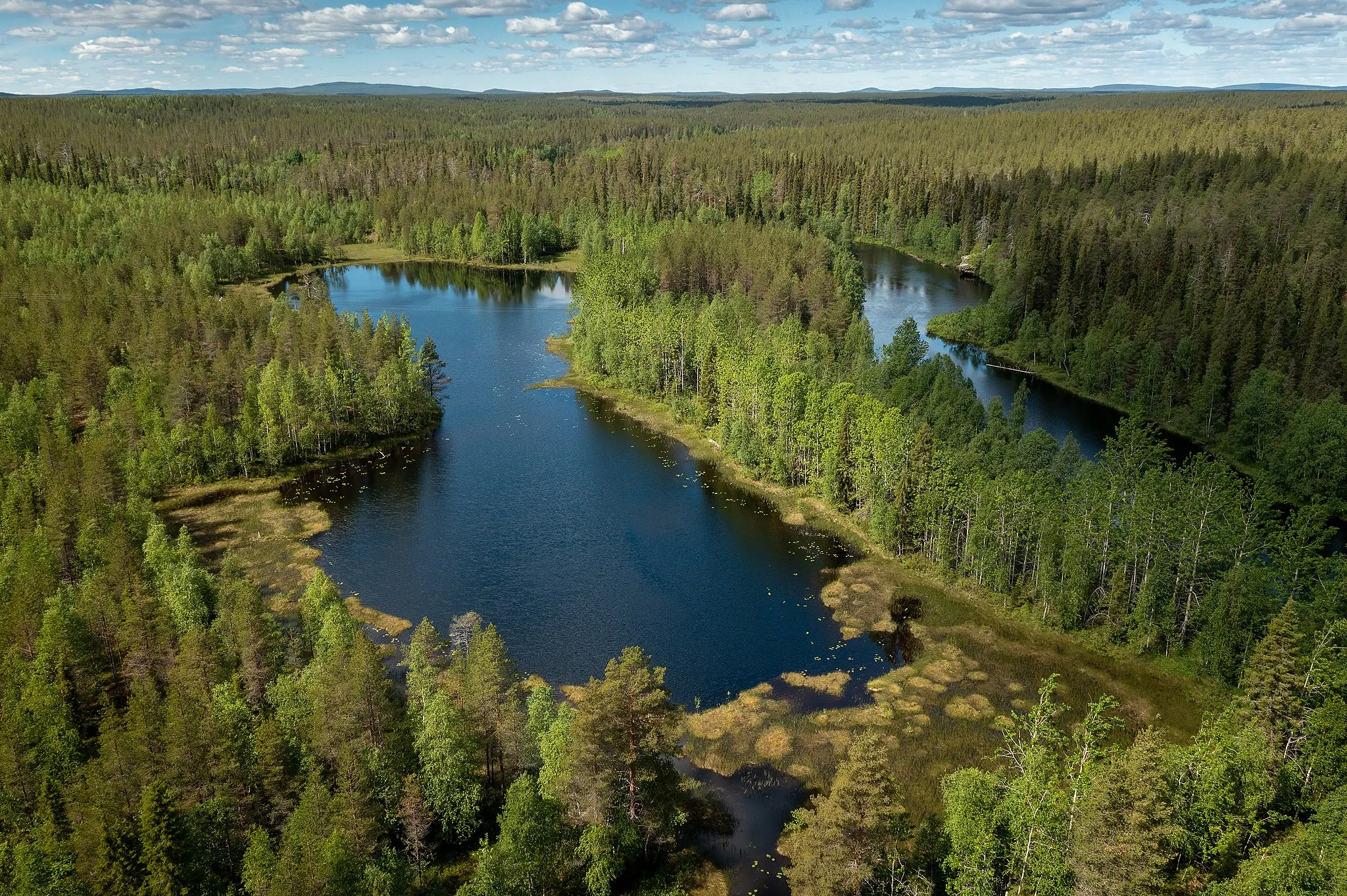 Photo showing: Piippulampi lake by Oulankajoki river in Salla, Lapland, Finland in 2021 June.