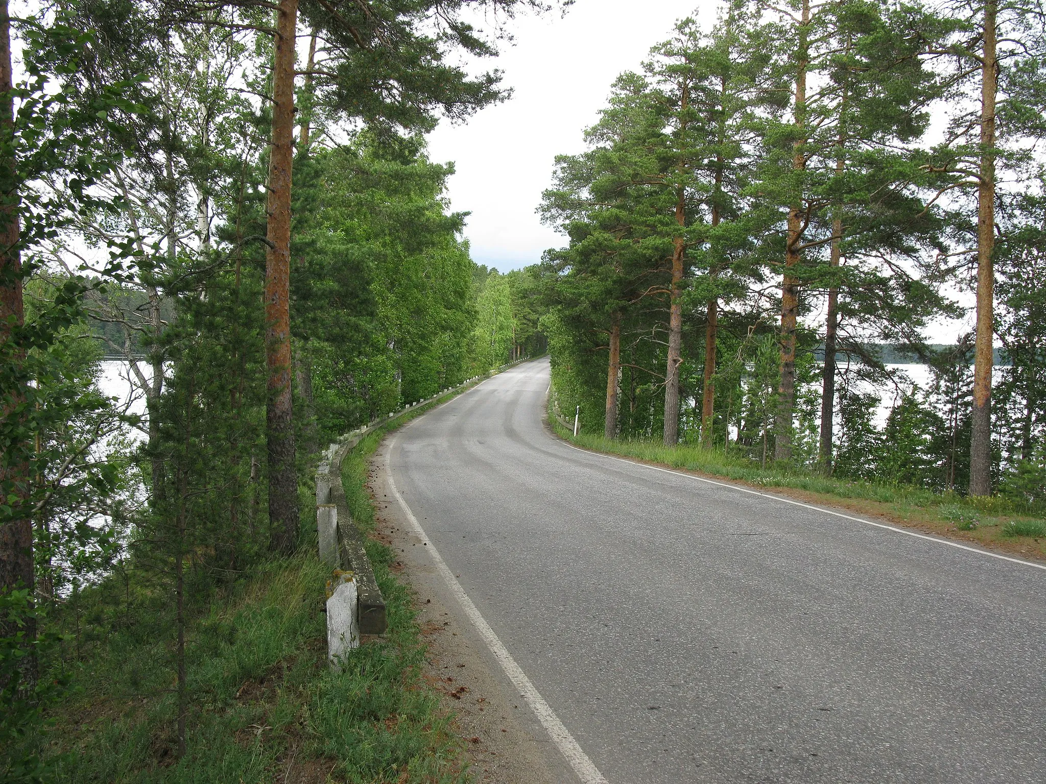 Photo showing: One of the best known spots of the Punkaharju ridge on the connecting road 4792 (former highway 14) in Punkaharju, Finland.