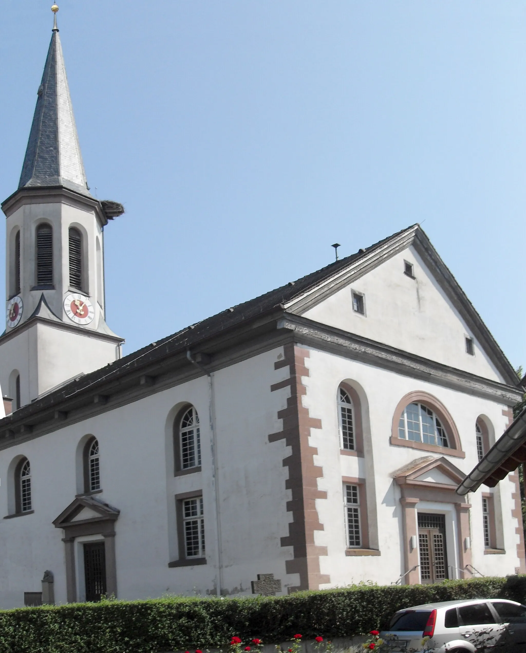 Photo showing: evangelische Kirche Vörstetten, 1803 nach Plänen von Friedrich Weinbrenner erweitert, 1860 sowie 1978/79 renoviert