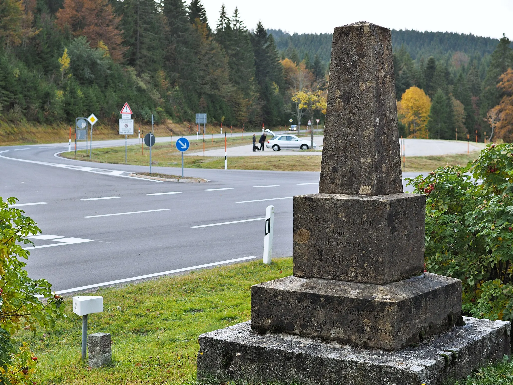 Photo showing: Obelisk at Notschrei pass, Black Forest, Germany