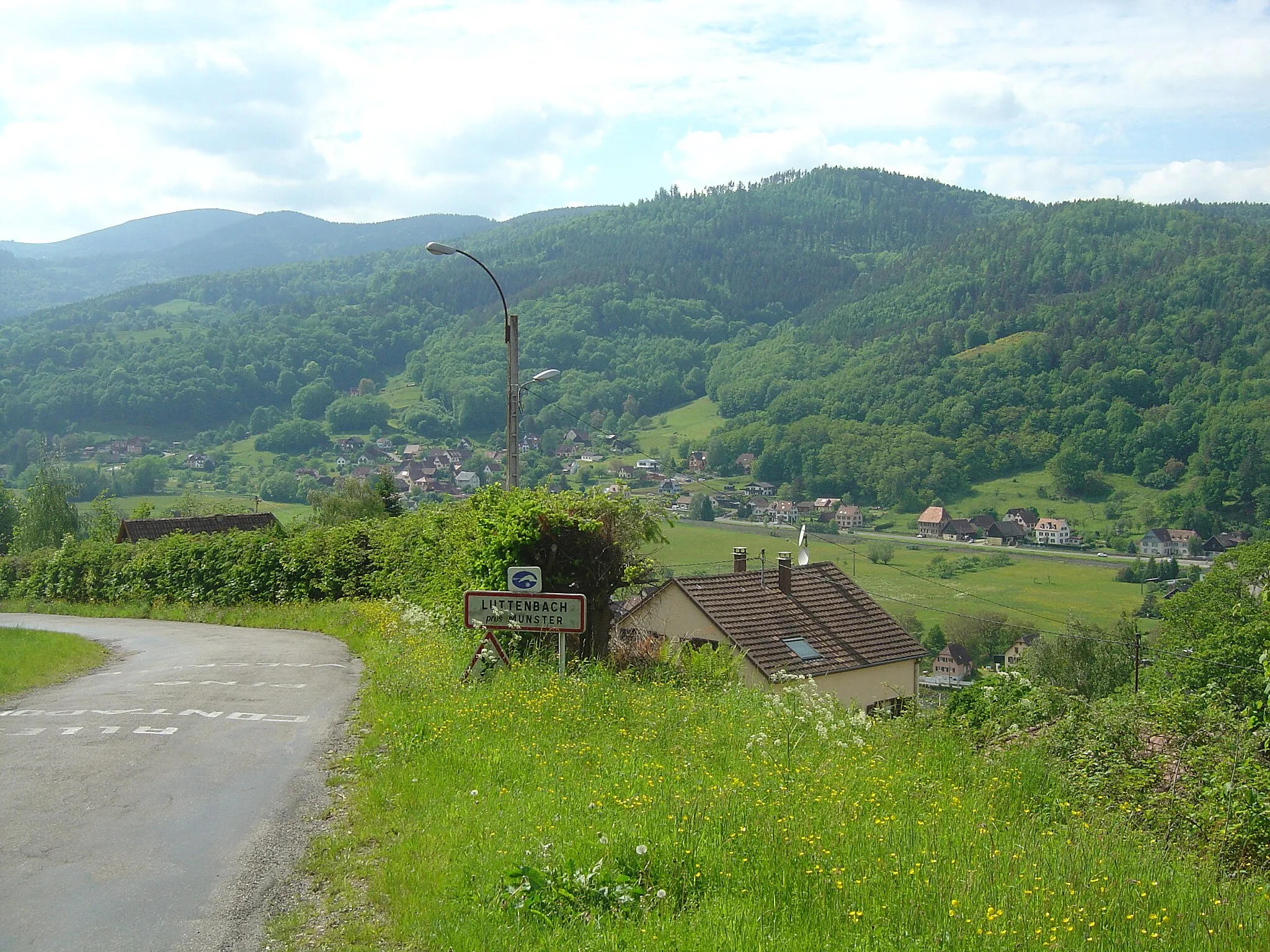 Photo showing: Début de l'ascension du col du Petit Ballon par le versant nord. Vue sur Luttenbach-près-Munster plus bas