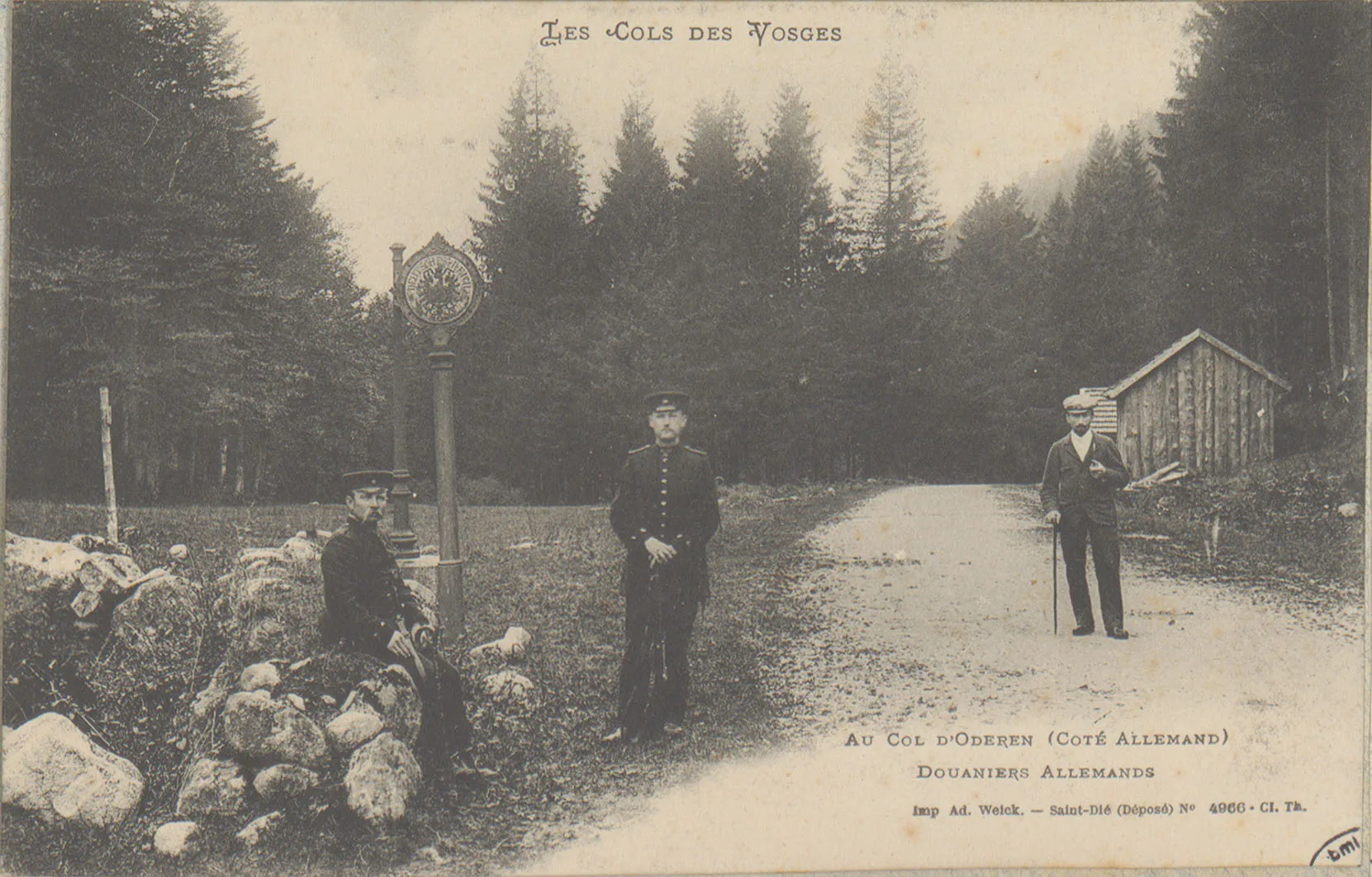 Photo showing: Carte postale n°4966  Carte postale représentant des douaniers allemands au col d'Oderen, côté allemand  Nom de la collection : Les Cols des Vosges