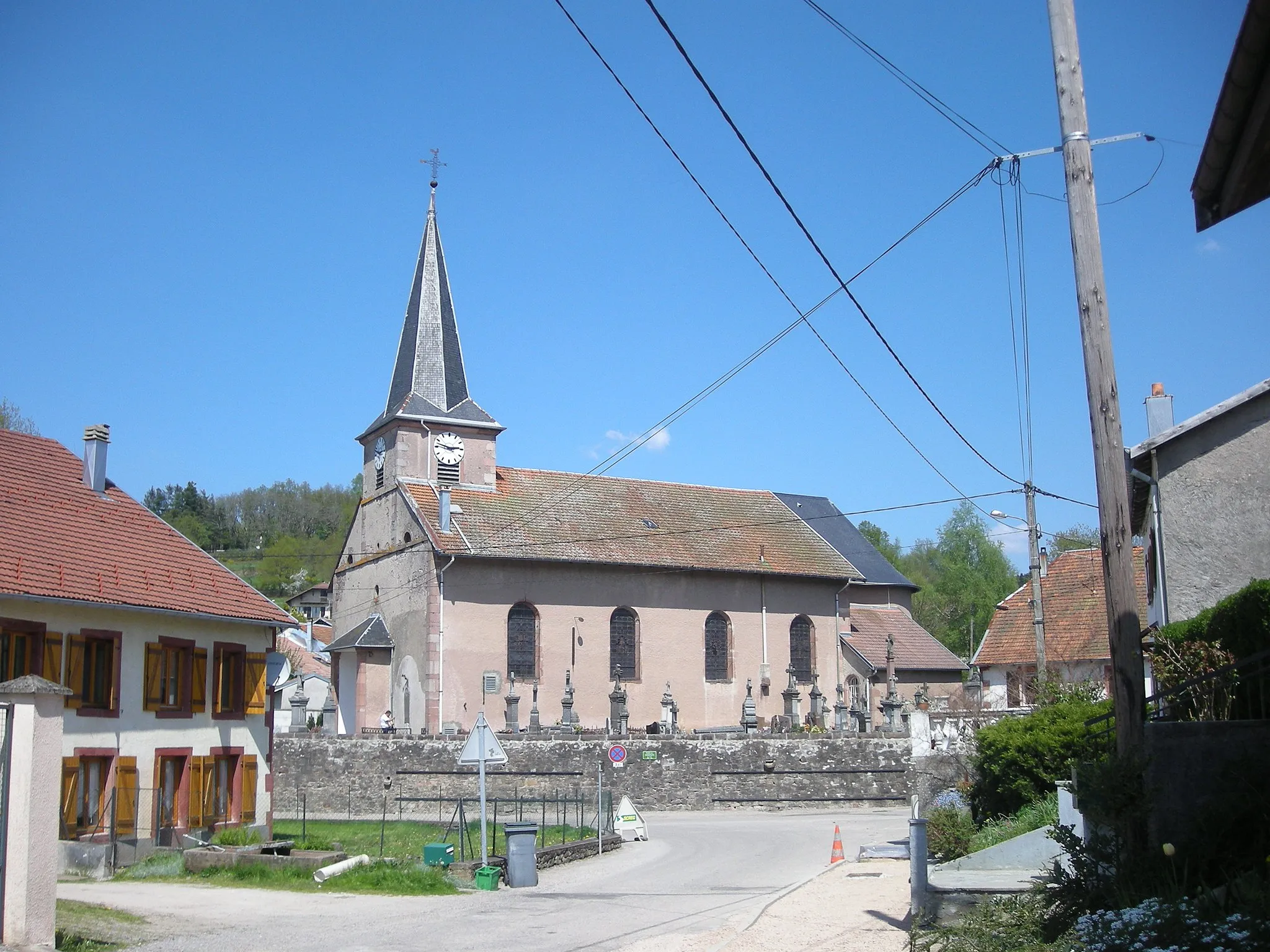 Photo showing: Vue de Coinches (département des Vosges) et de son église