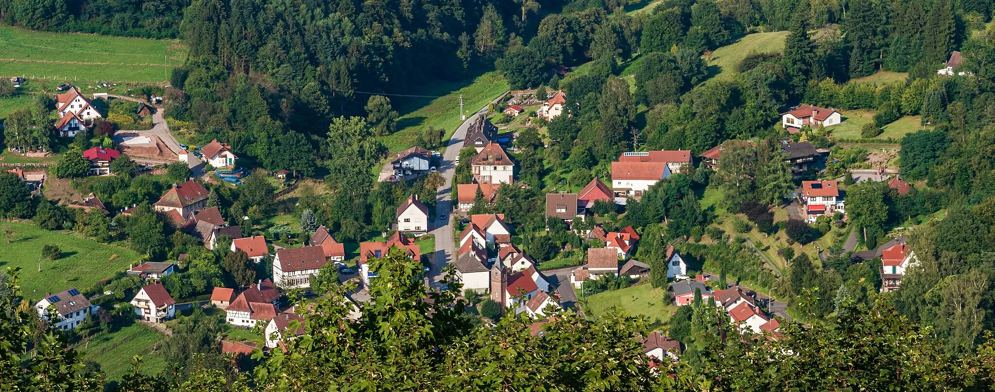 Photo showing: View of Nothweiler from Château de Fleckenstein
