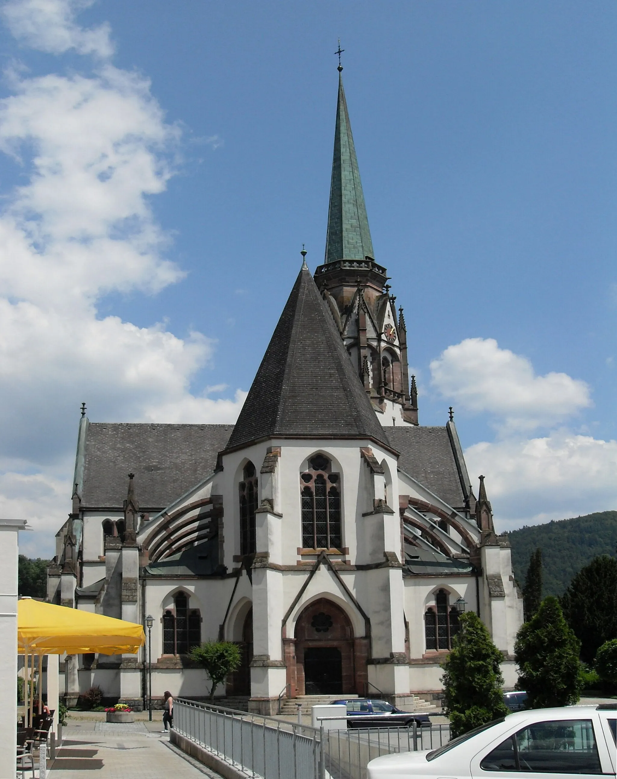 Photo showing: Südwestseite der Kirche Mariä Himmelfahrt in Schönau im Schwarzwald, Deutschland