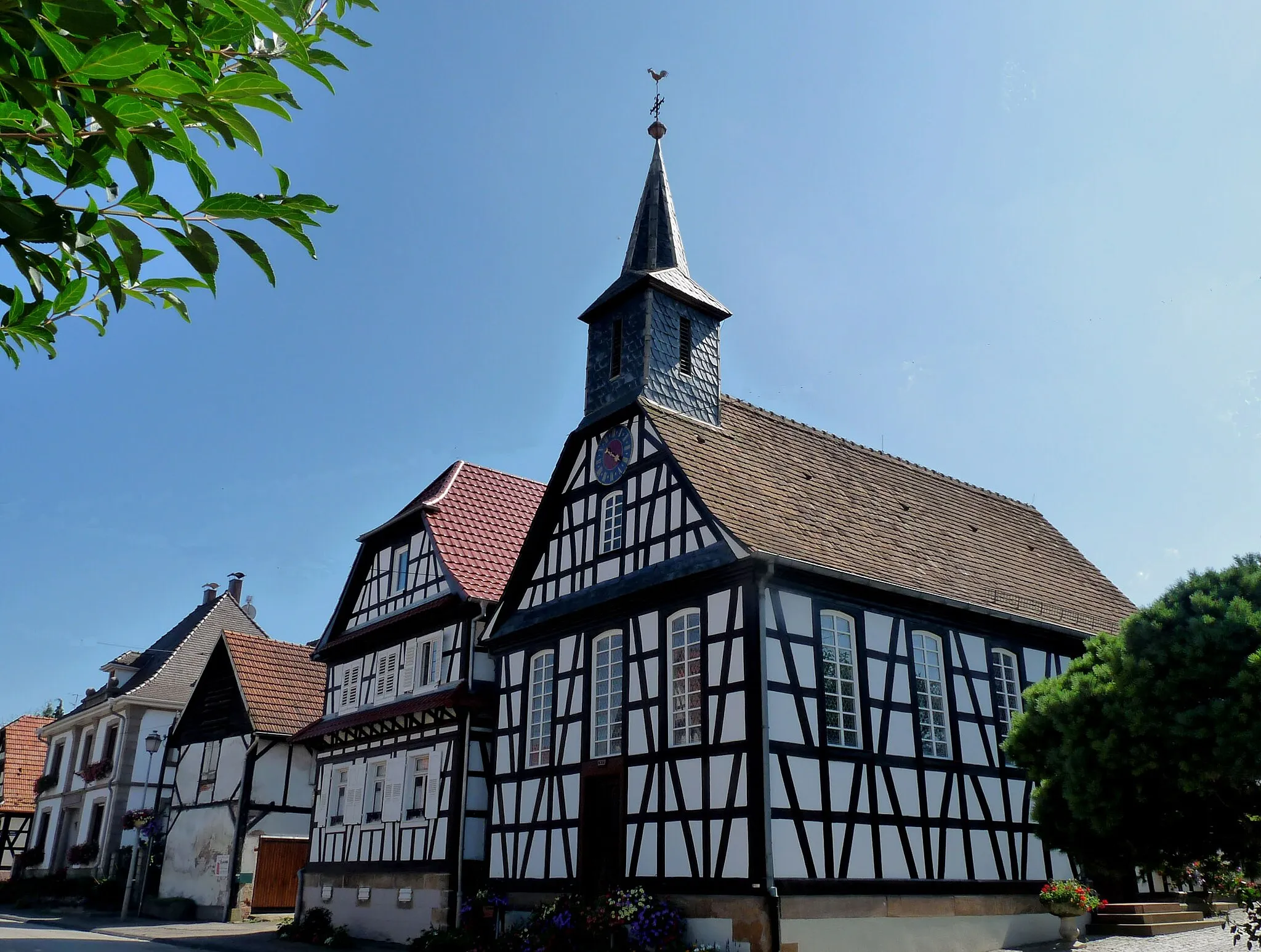 Photo showing: L'église de Kuhlendorf (Betschdorf, Bas-Rhin), église à colombages d'Alsace