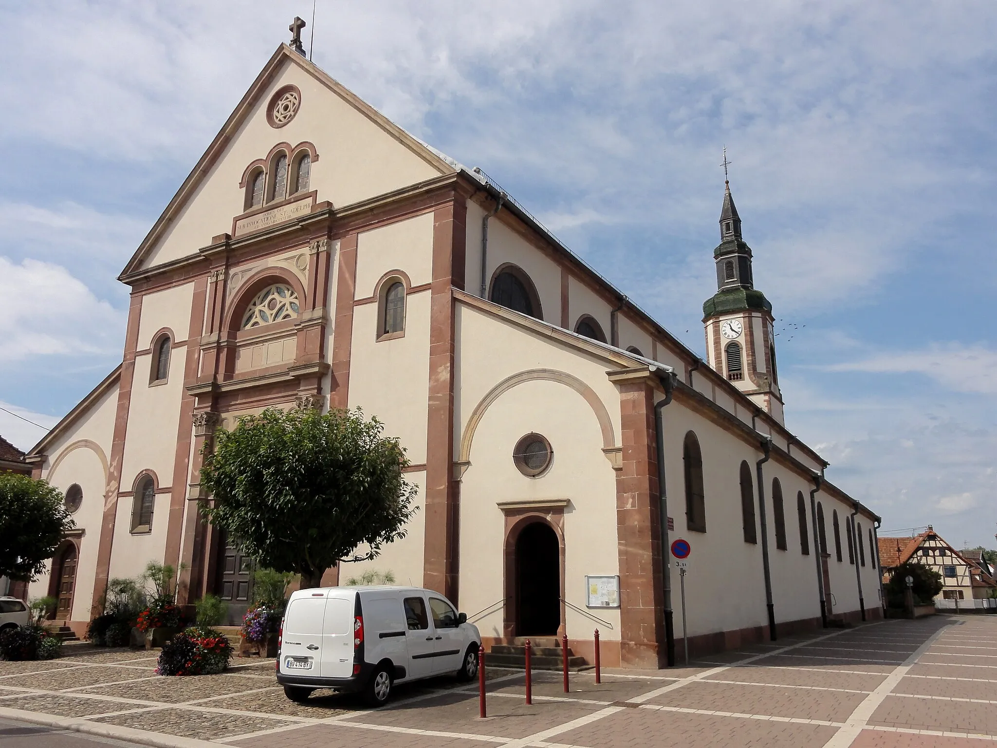 Photo showing: Alsace, Bas-Rhin, Église Saint-Adelphe de Huttenheim (IA00023588).