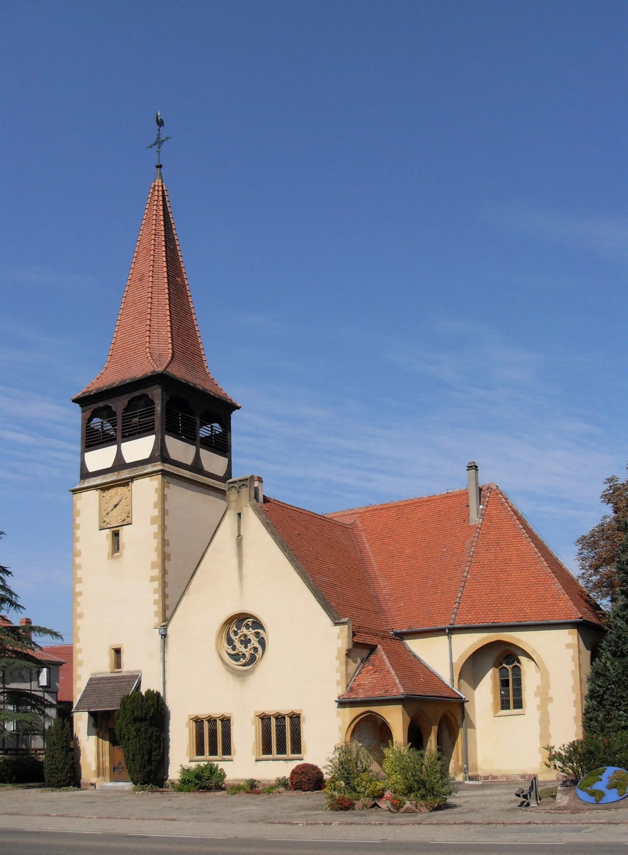 Photo showing: L'église protestante à Horbourg