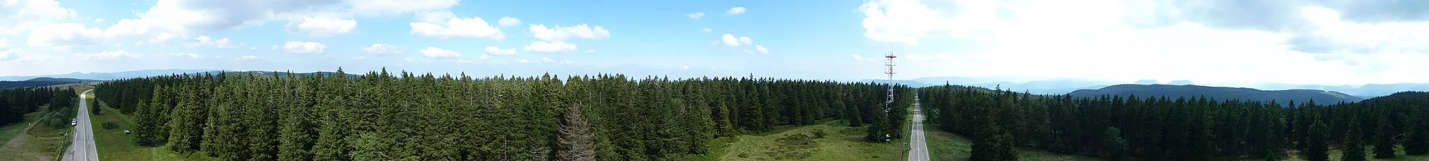 Photo showing: Panoramablick vom gesperrten Aussichtsturm auf dem Champ du Feu aus.