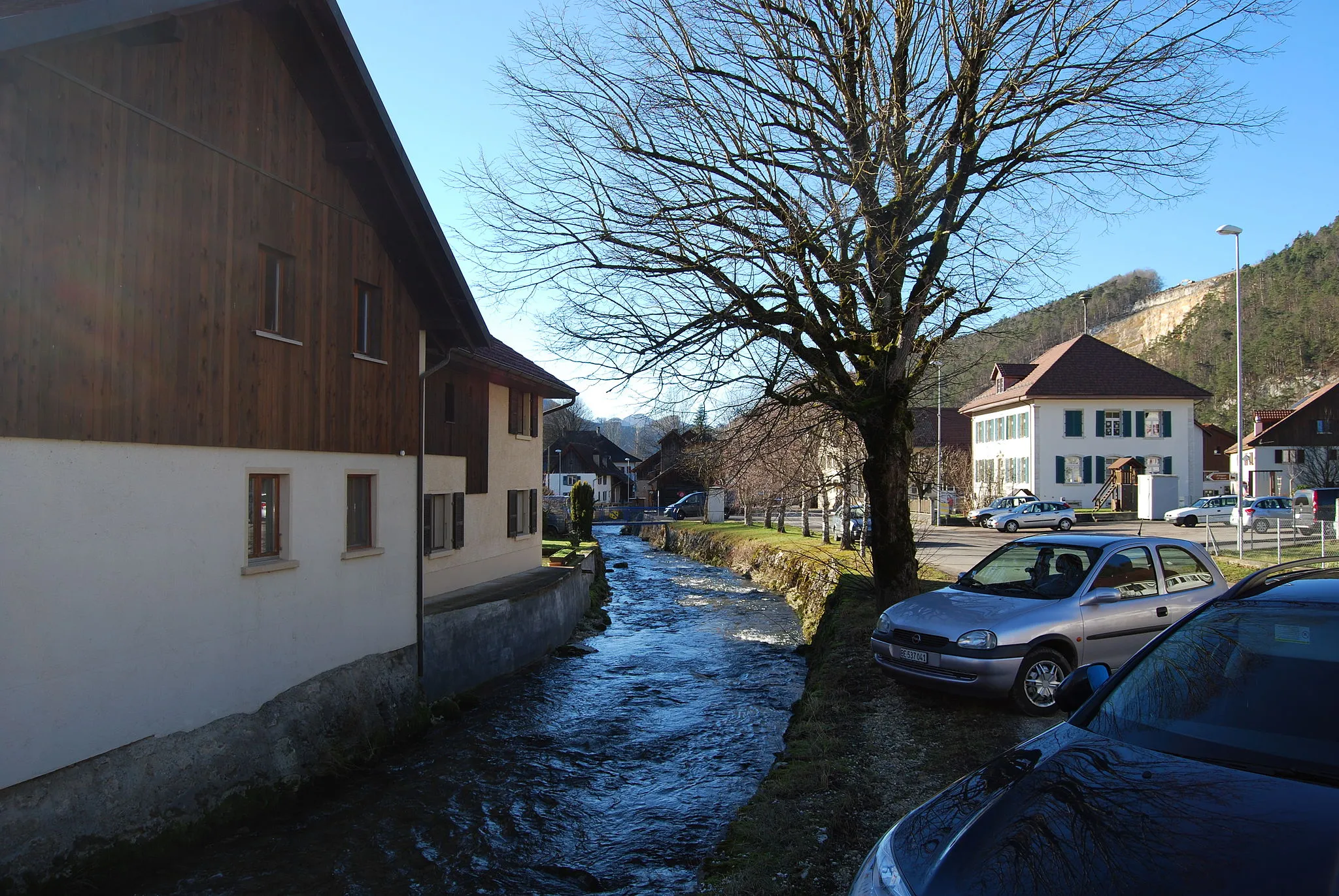 Photo showing: Stream Gabiare at Vermes, canton of Jura, Switzerland