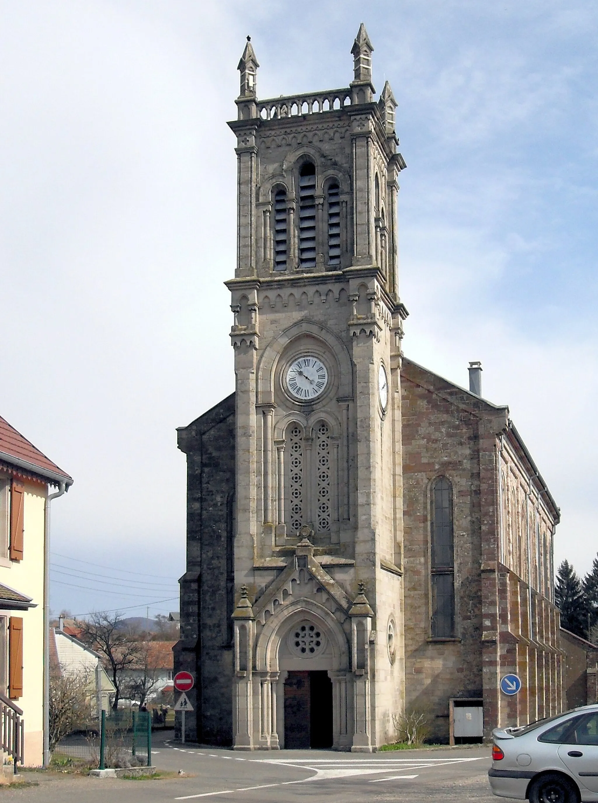 Photo showing: L'église Sainte-Catherine d'Auxelles-Bas, côté ouest