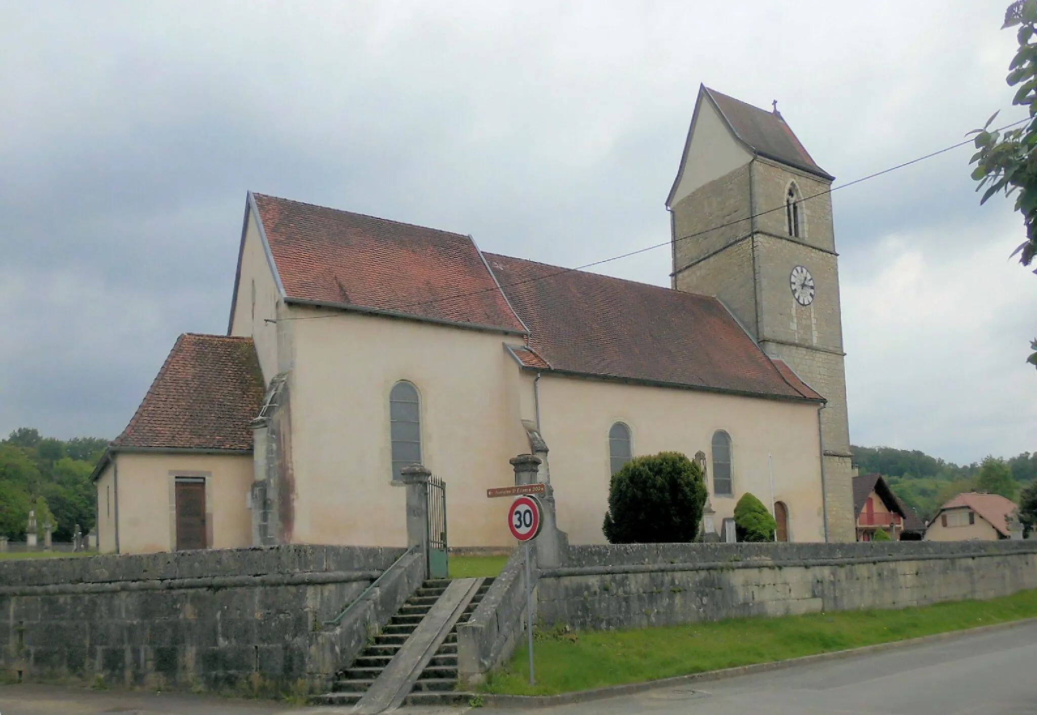 Photo showing: L'église Saint-Étienne à Courtelevant, côté nord