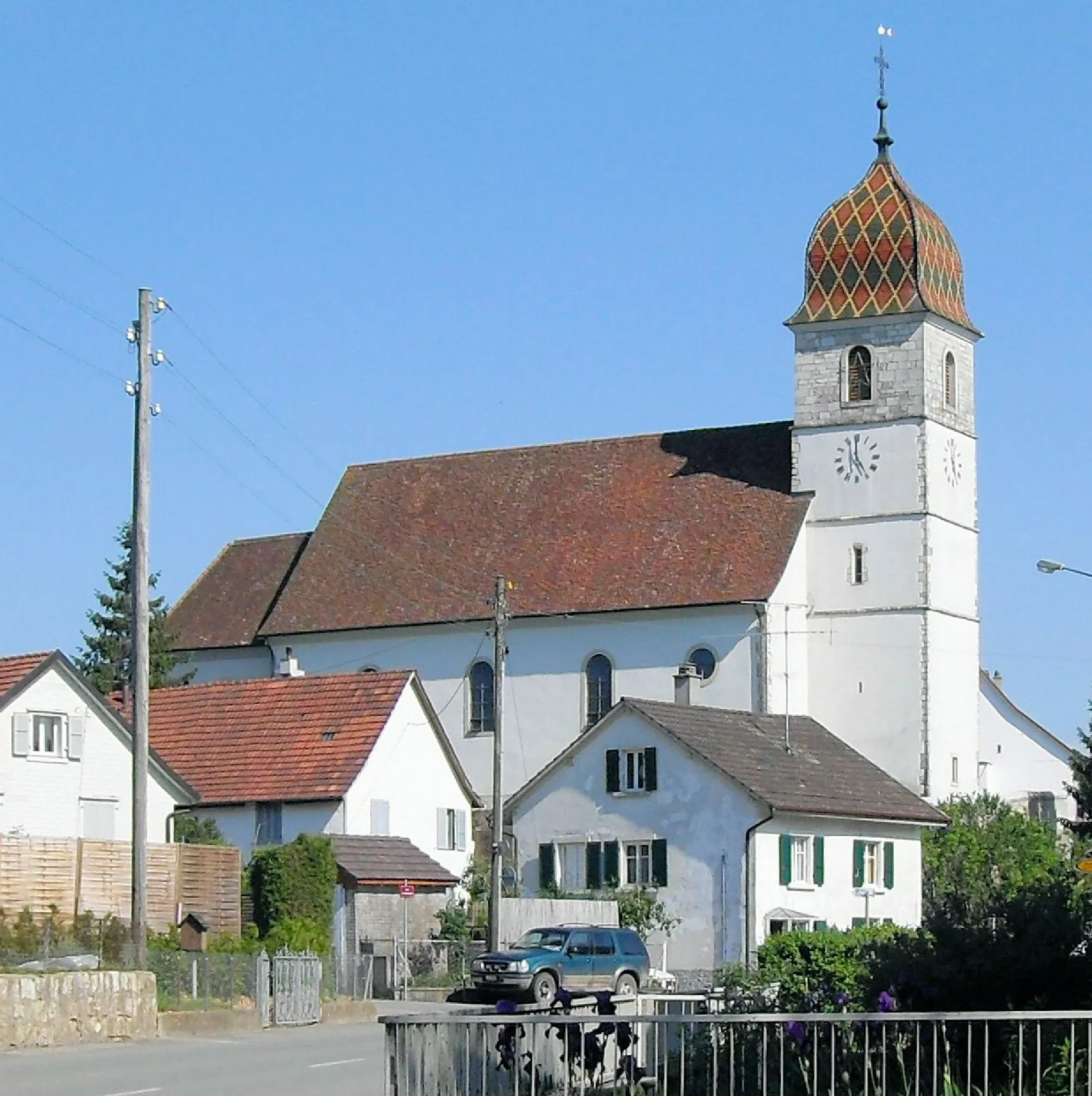 Photo showing: L'église Saint-Laurent à Bonfol, Suisse, côté nord-ouest