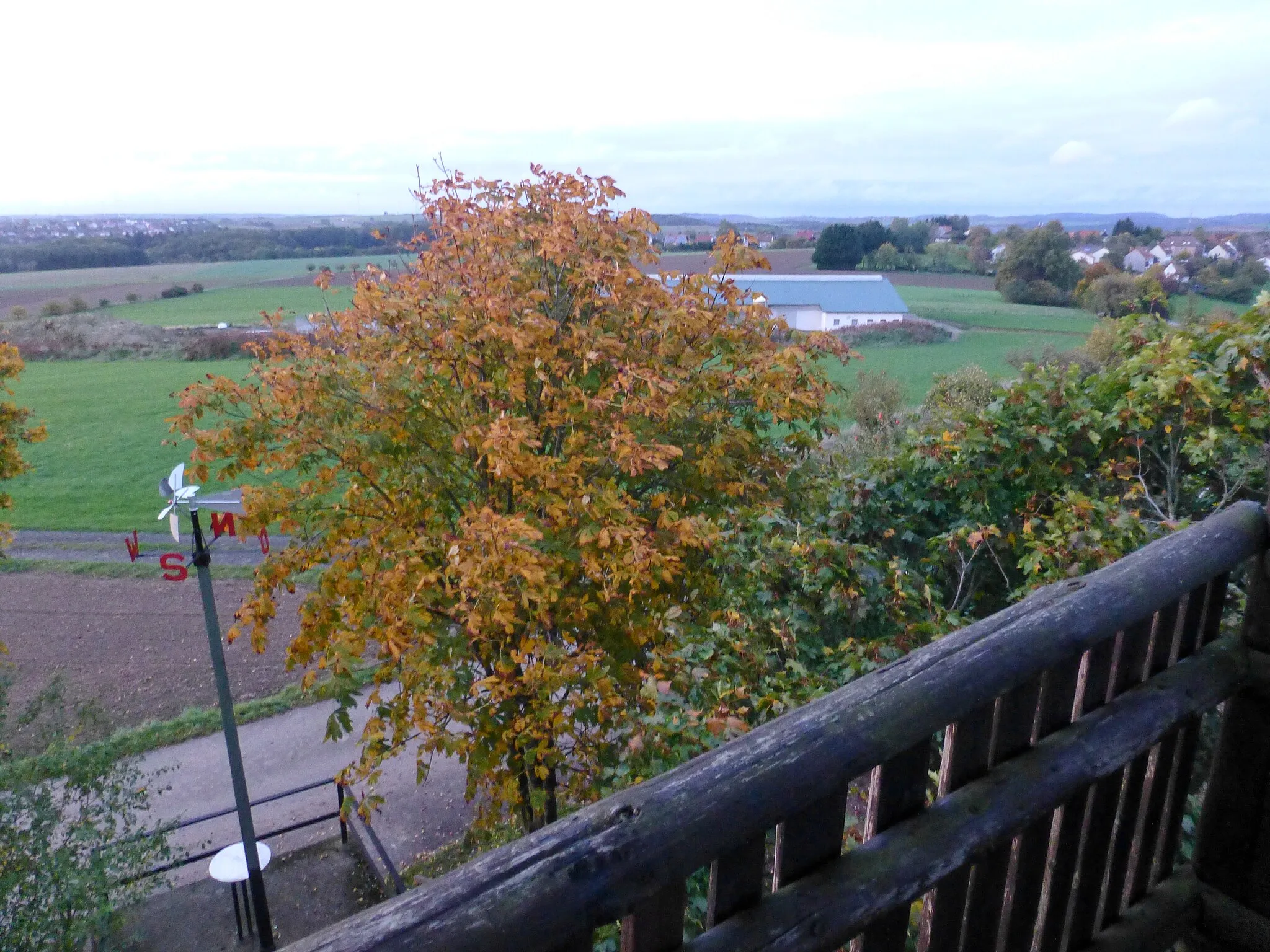 Photo showing: Blick vom Aussichtsturm Schmitshausen nordwärts in Richtung Schmitshausen