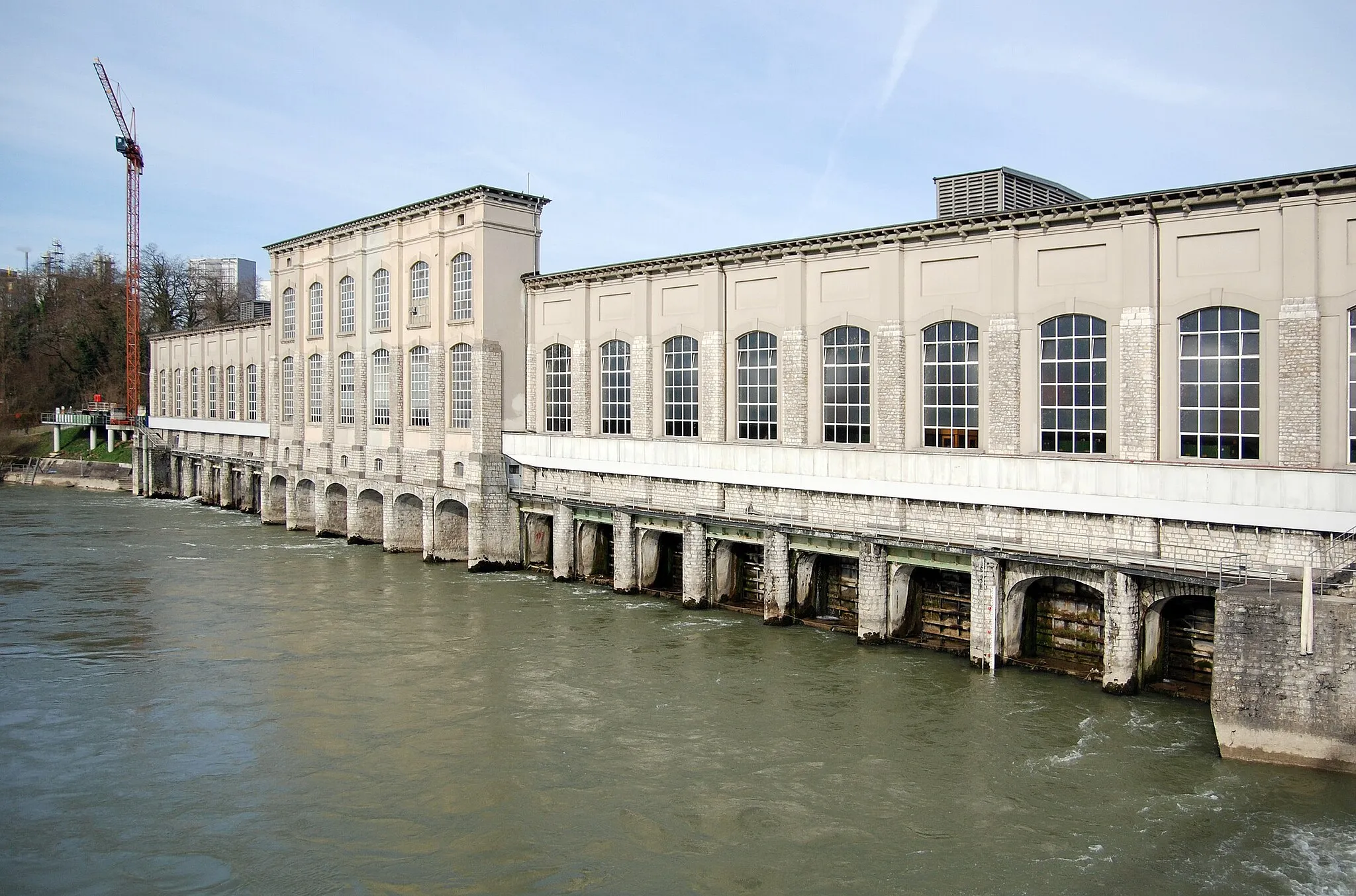 Photo showing: The old hydroelectric power plant in Rheinfelden (no more existing)