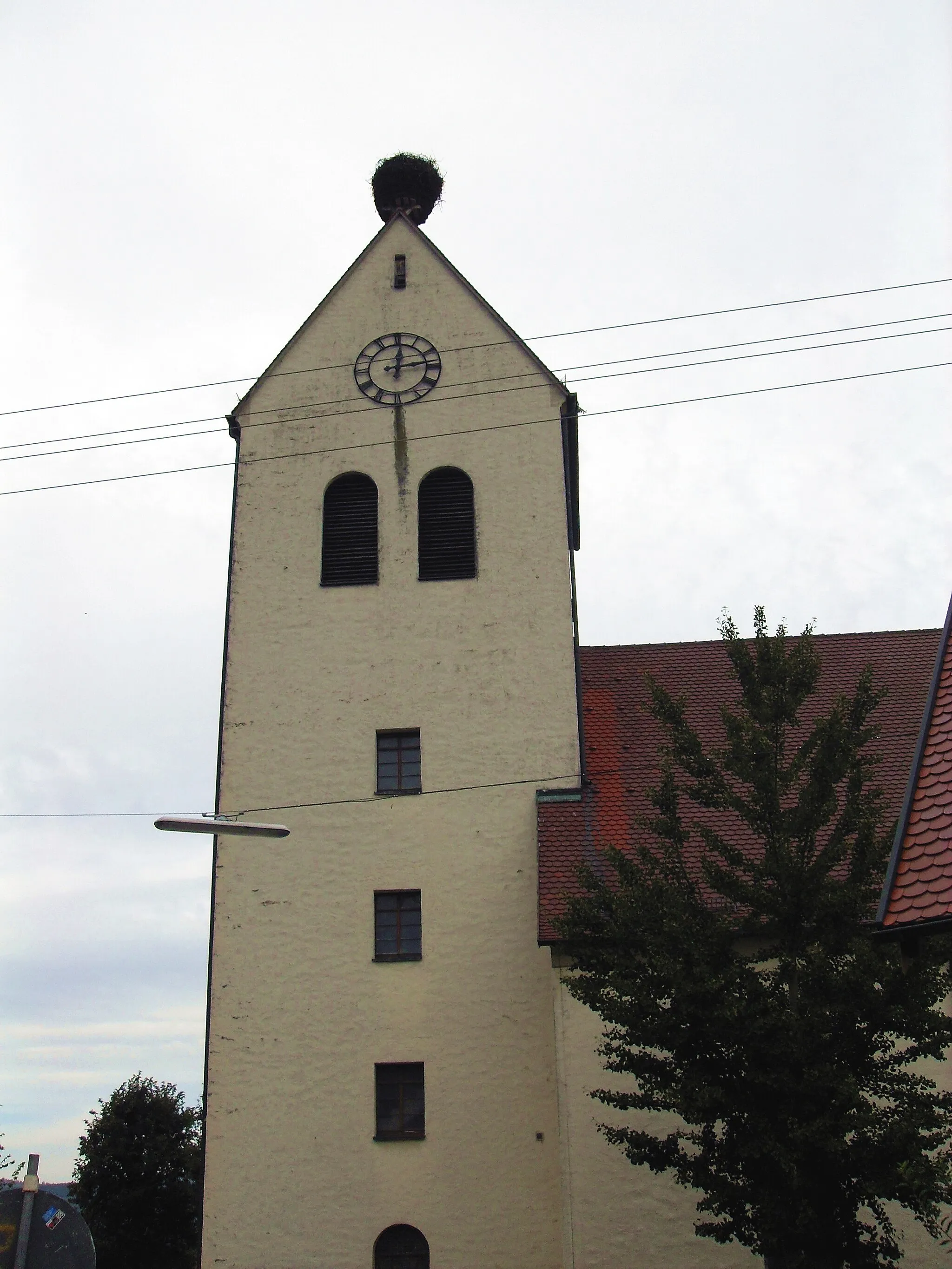 Photo showing: Turm der Kirche St. Stephan in Gottenheim