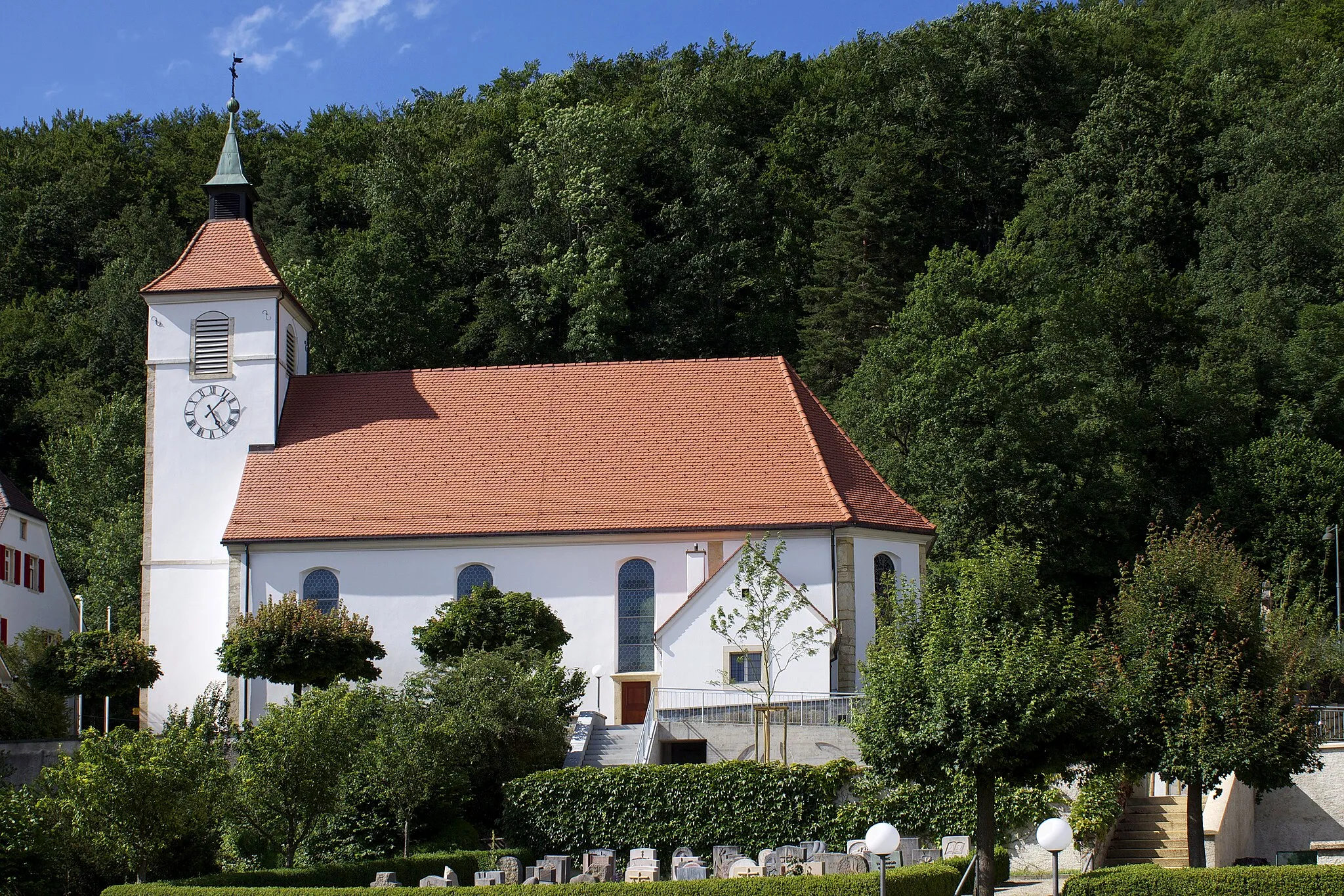 Photo showing: Die katholische Kirche mit Friedhof in Himmelried.