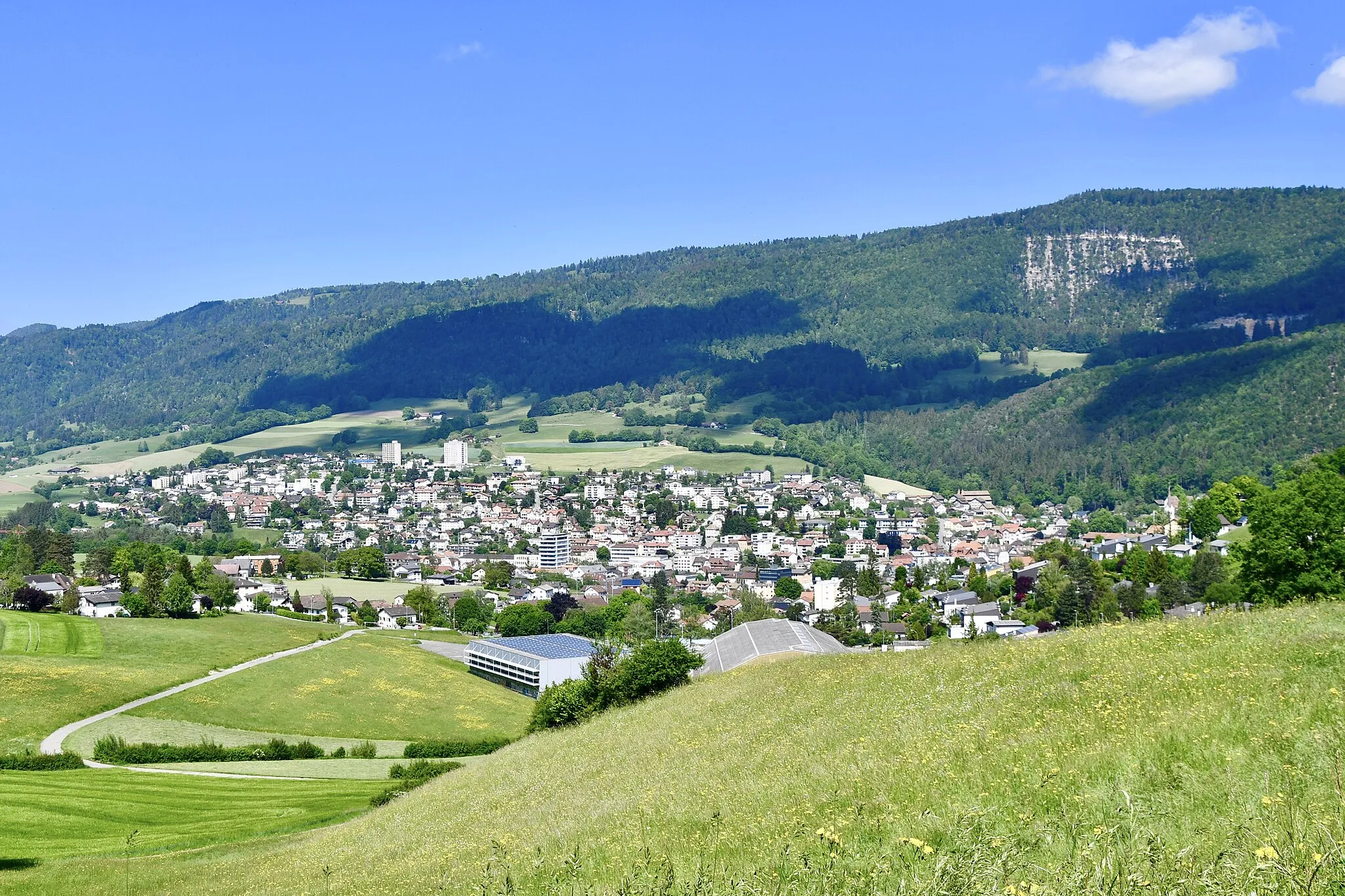 Photo showing: Vue sur la ville de Moutier.