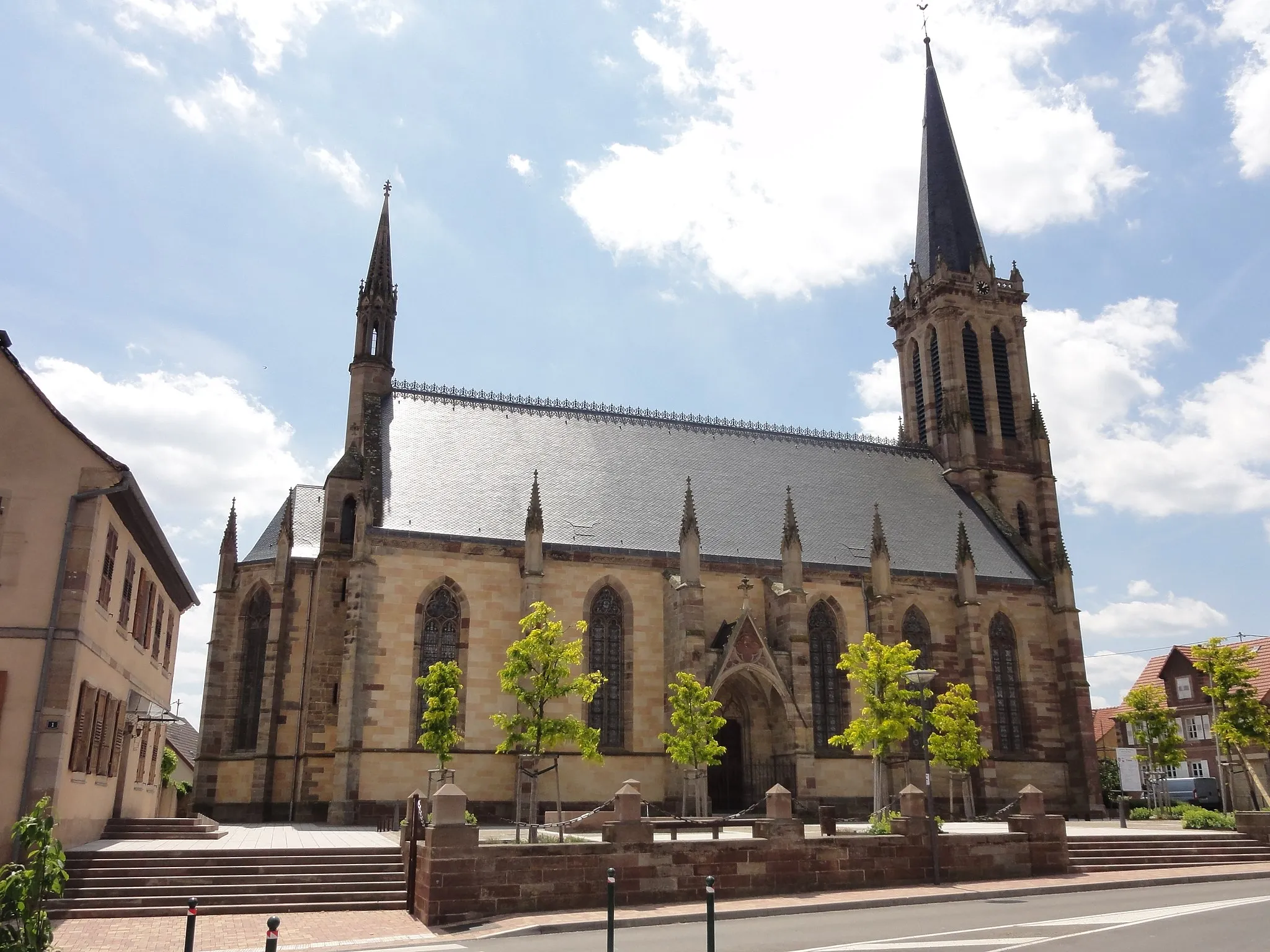 Photo showing: Alsace, Bas-Rhin, Westhoffen, Église protestante luthérienne Saint-Martin (PA00085223, IA67006260).