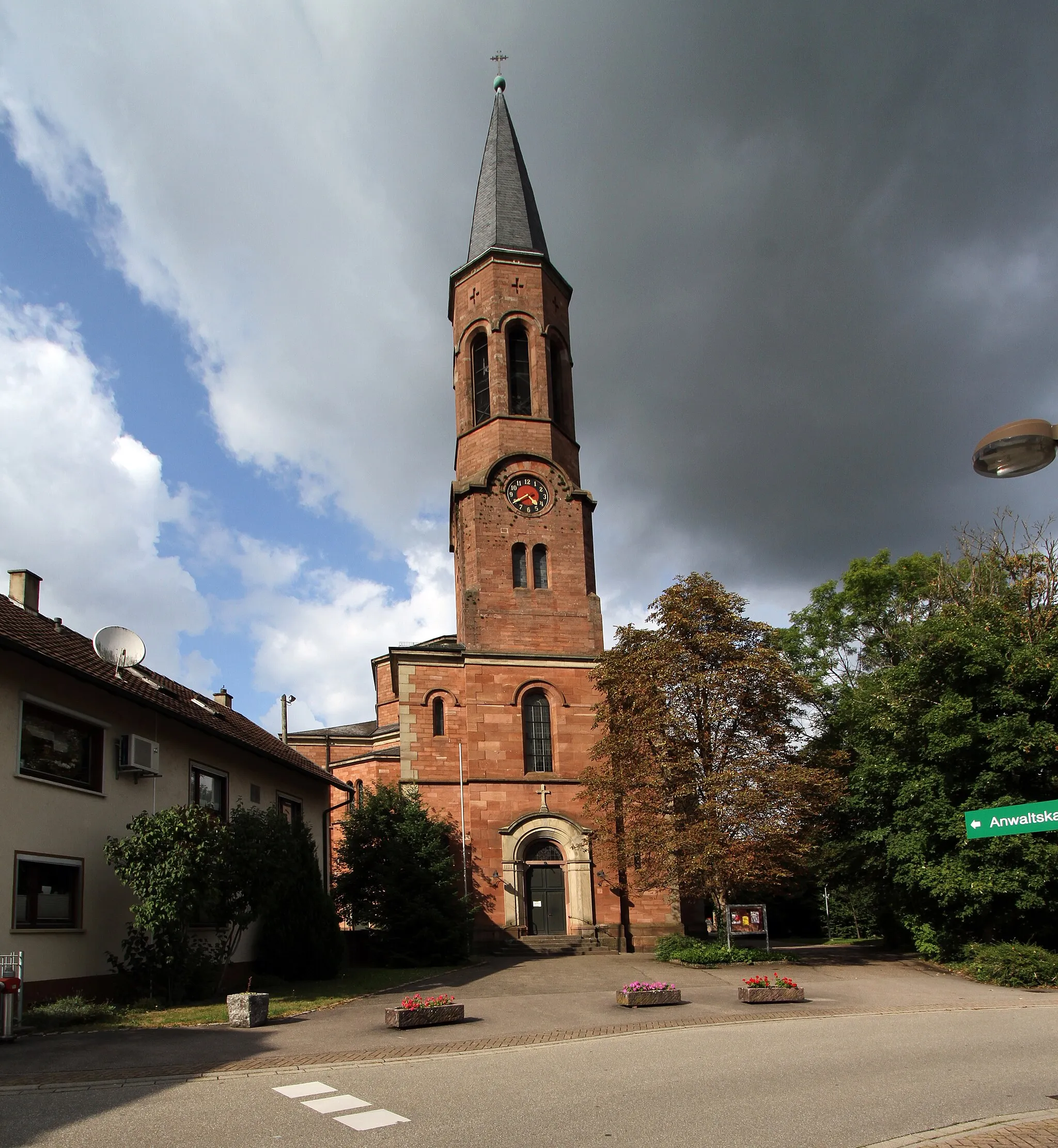 Photo showing: Protestant church in Rheinau-Rheinbischofsheim.