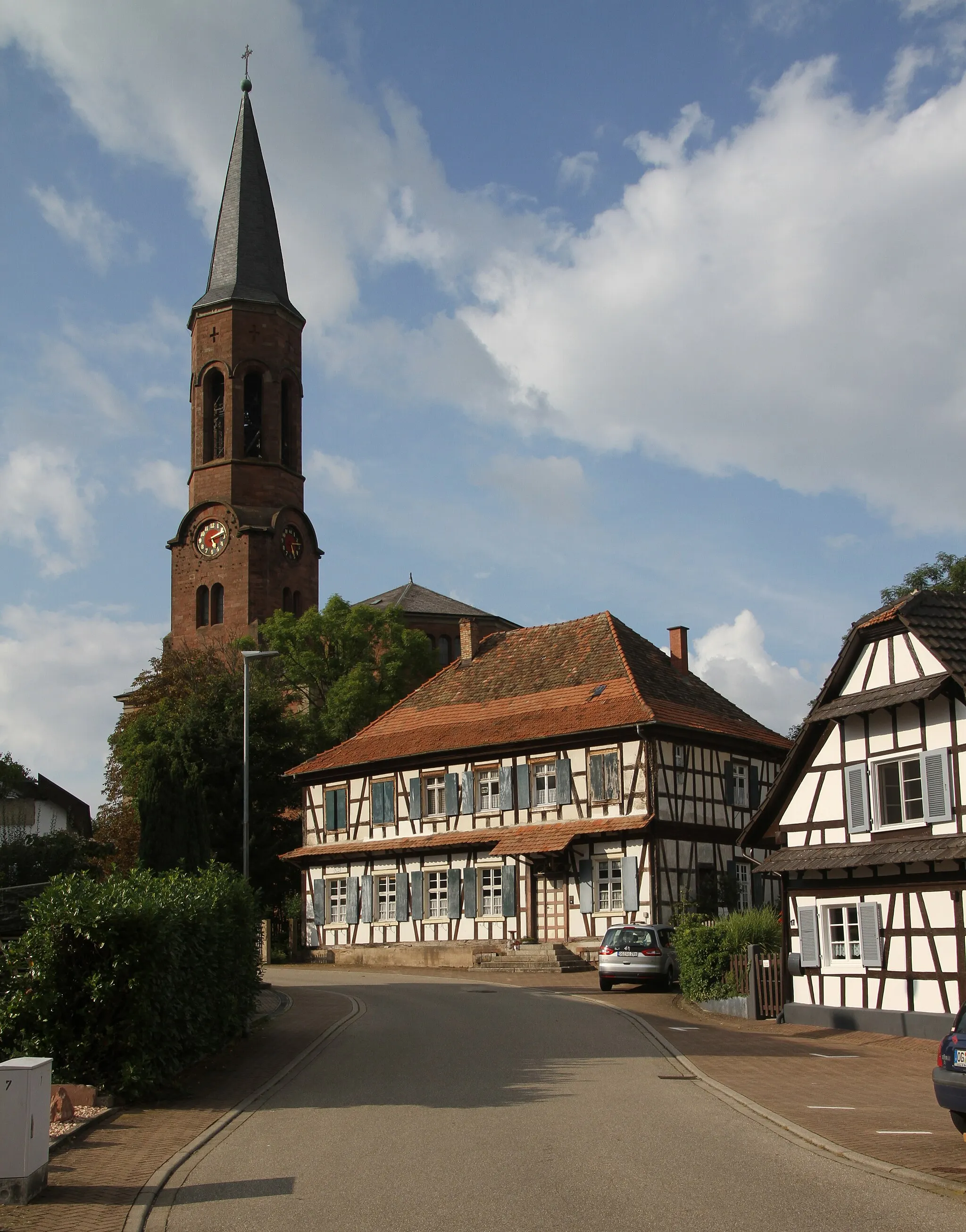 Photo showing: Protestant church in Rheinau-Rheinbischofsheim.