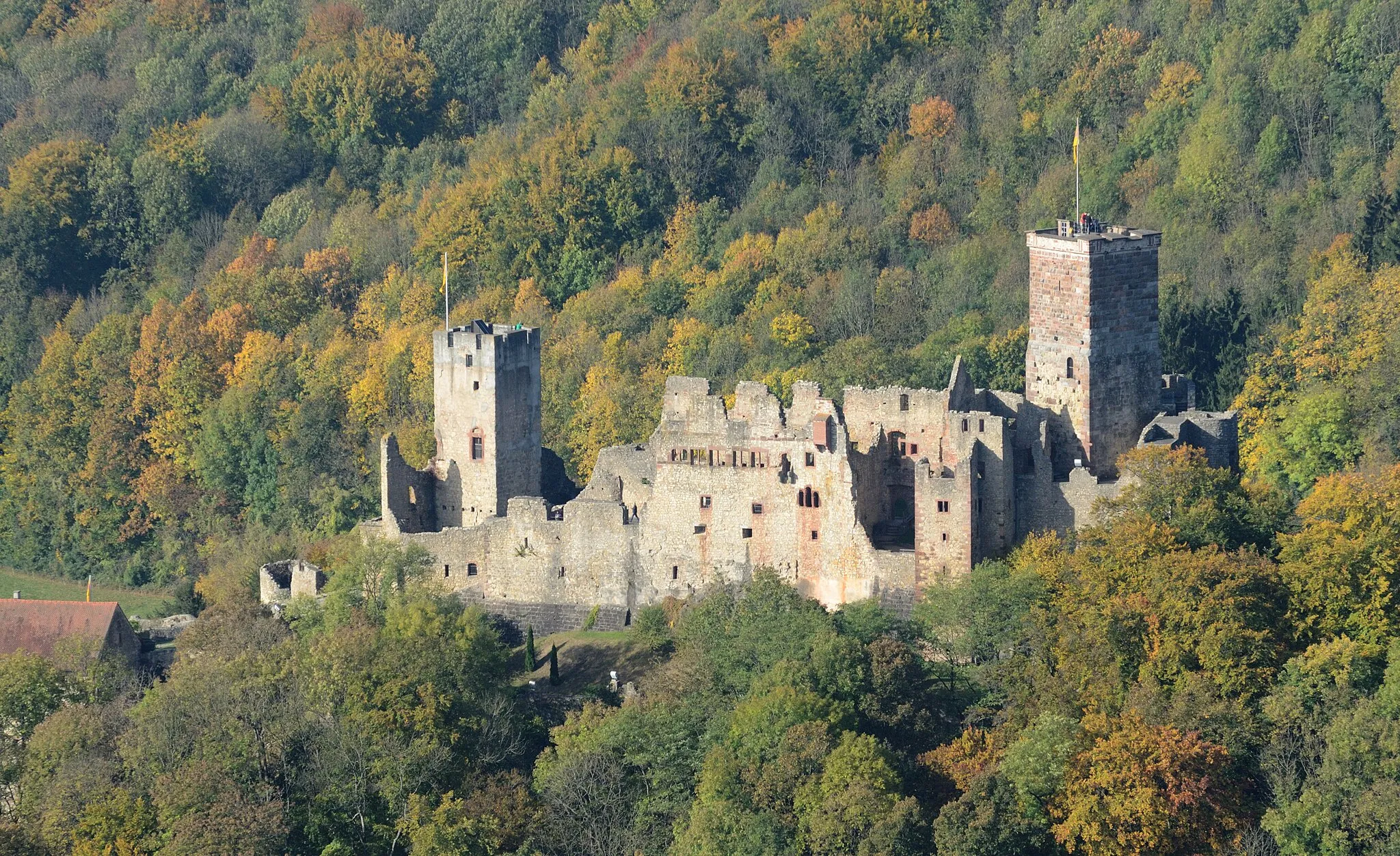 Photo showing: Aerial view of Castle Rötteln