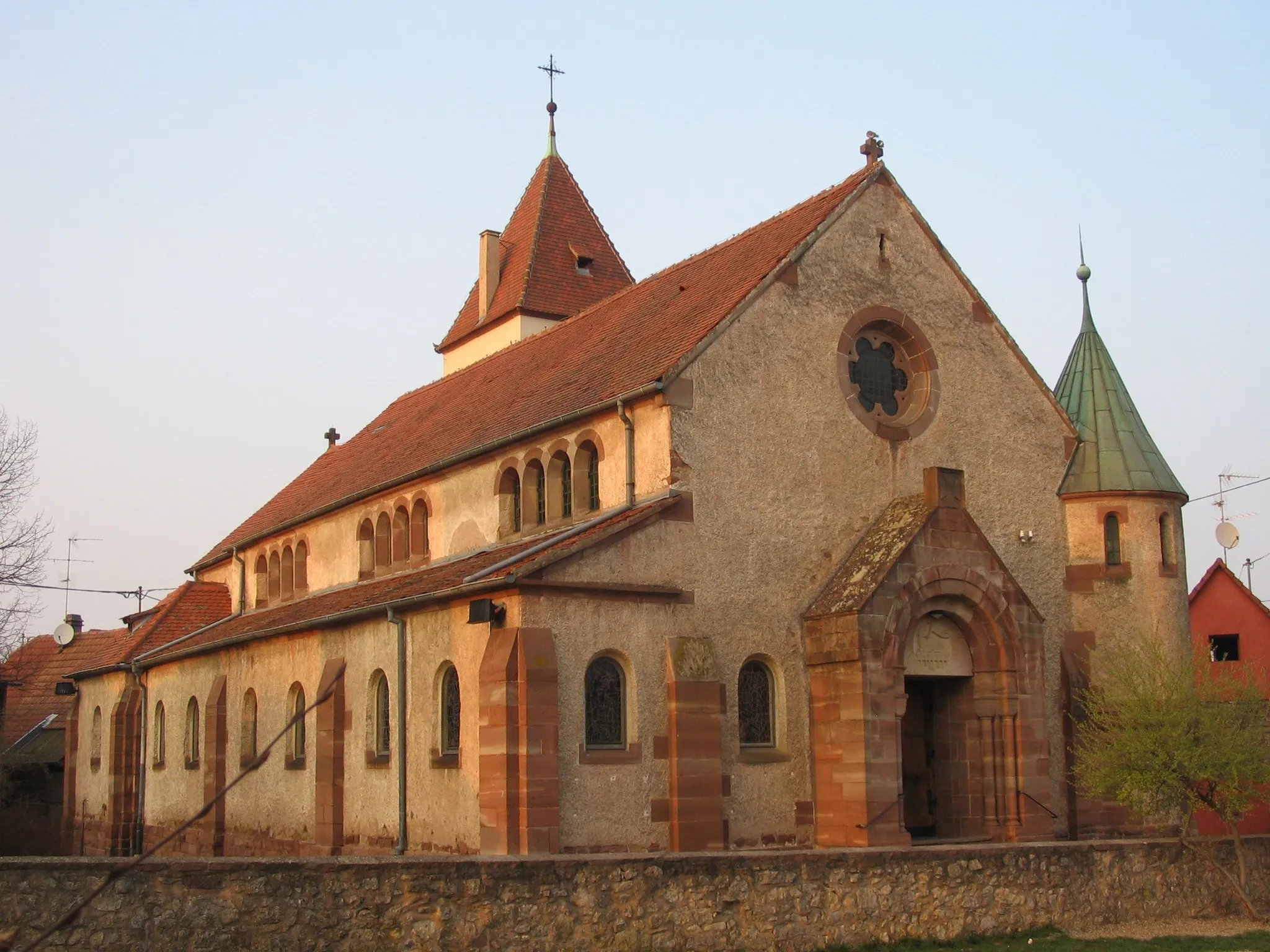 Photo showing: église néo-romane Saint-Materne (1911) à Avolsheim (Bas-Rhin)