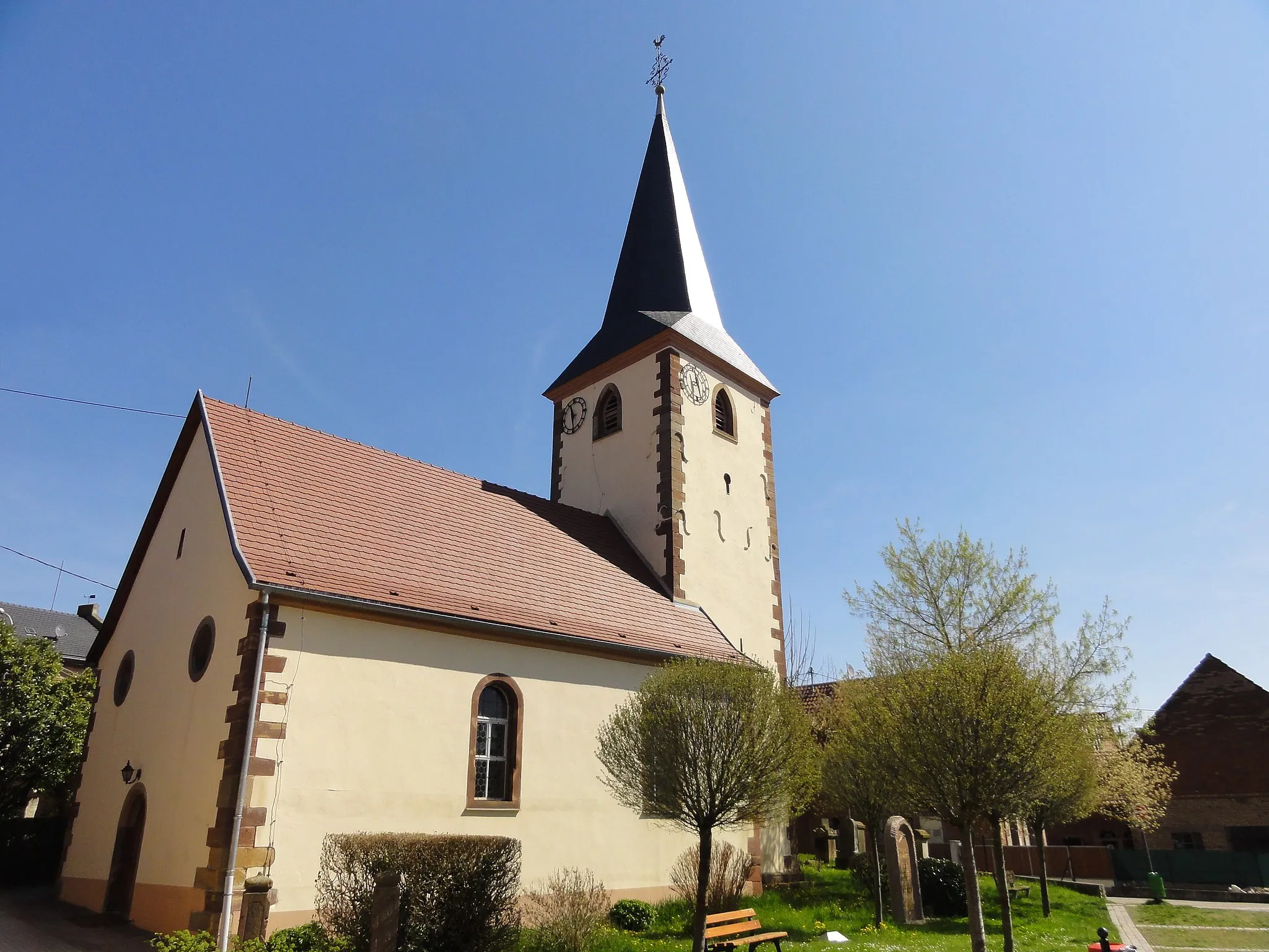 Photo showing: Alsace, Bas-Rhin, Berstett, Église protestante de Gimbrett (IA67005697).