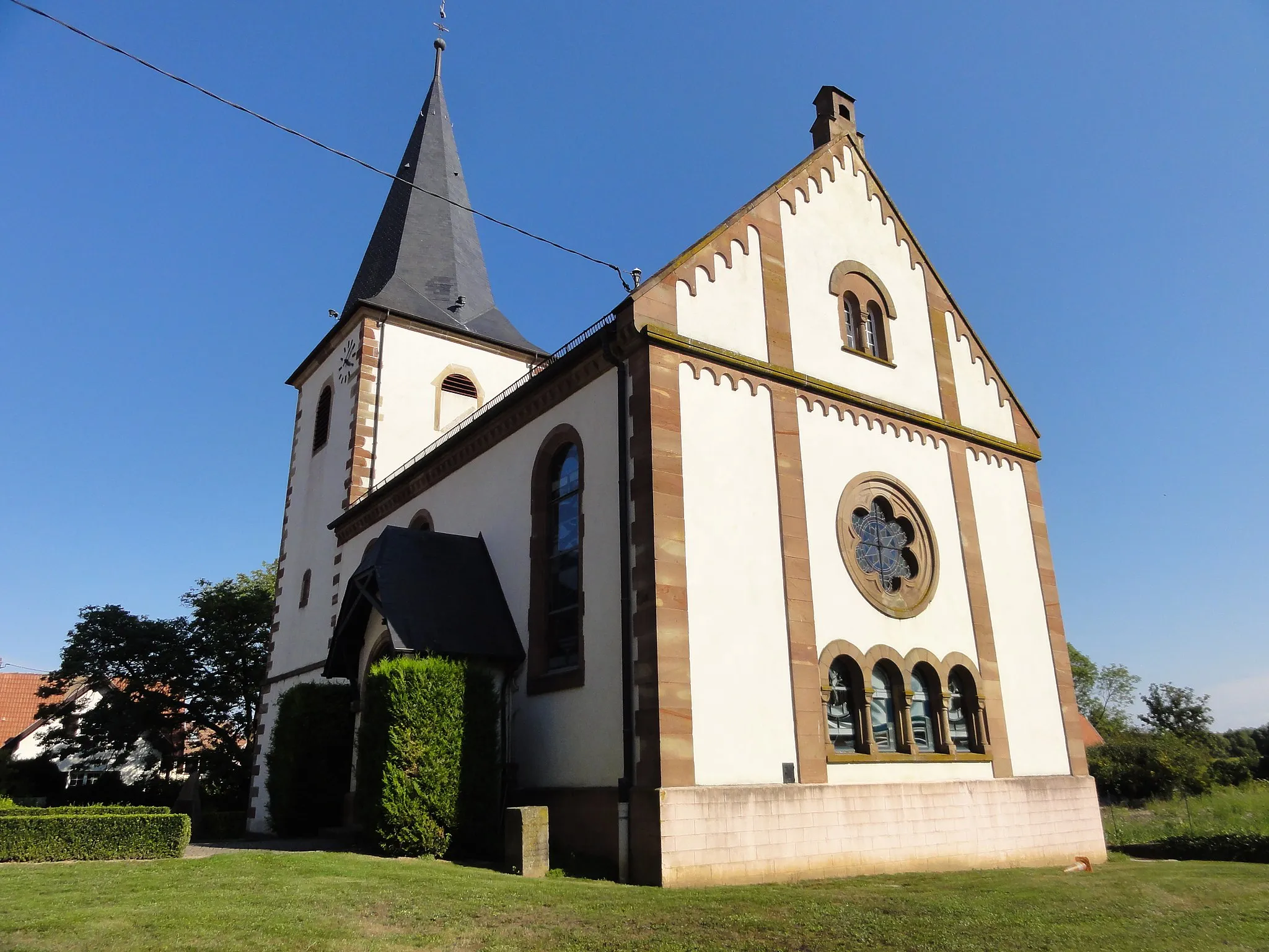 Photo showing: Alsace, Bas-Rhin, Église protestante de Breuschwickersheim (IA67007121).