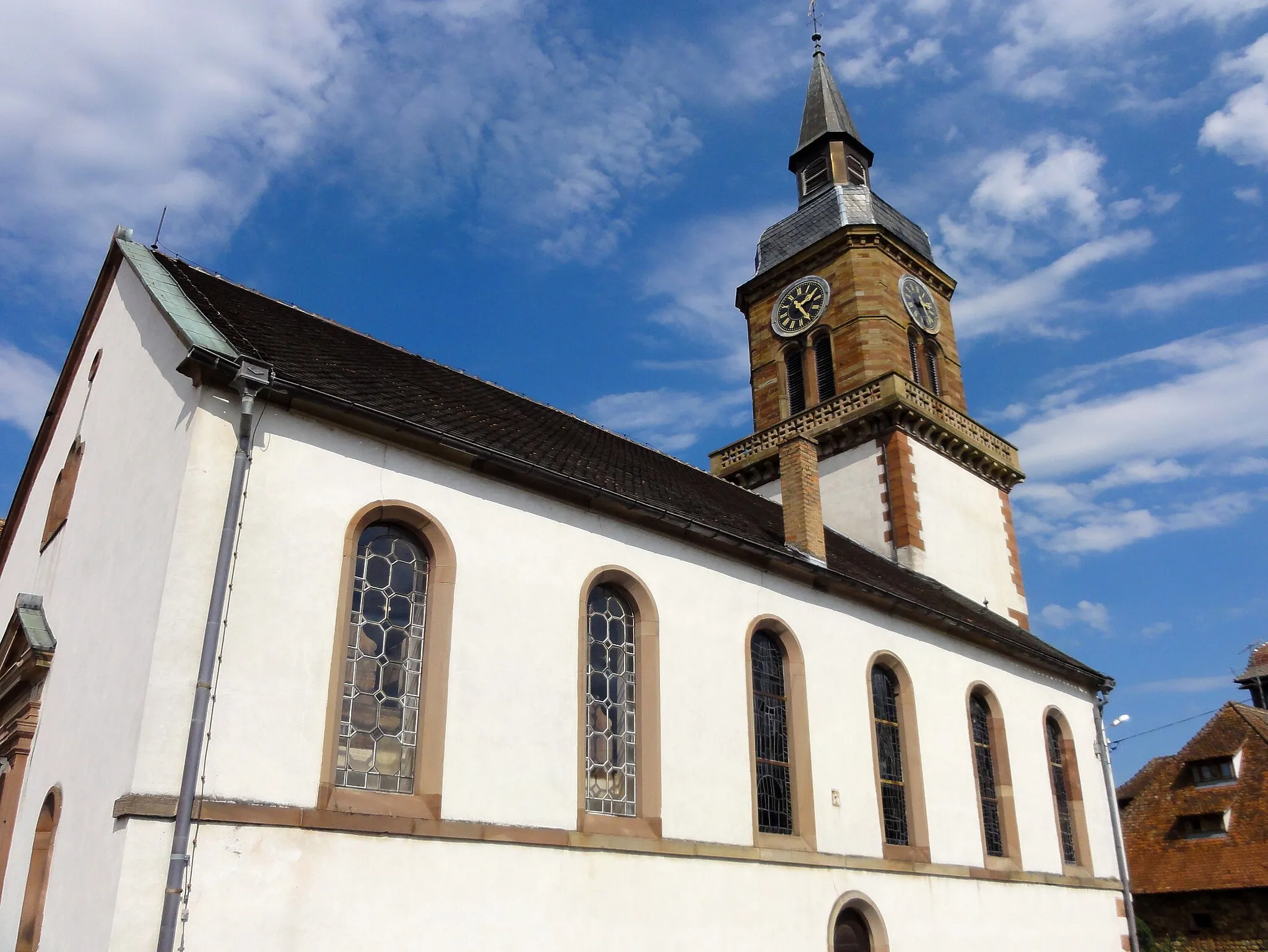 Photo showing: Alsace, Bas-Rhin, Église protestante Saint-Barthélemy de Gertwiller (IA00115290).