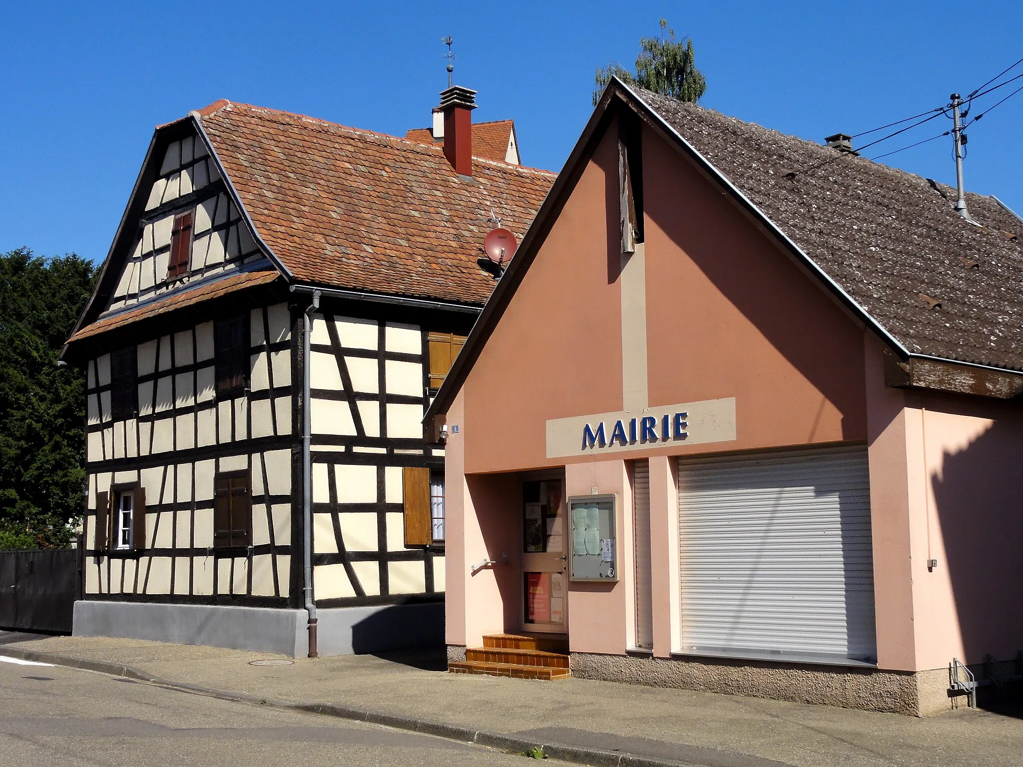 Photo showing: Alsace, Bas-Rhin, Hurtigheim, Ancienne mairie, rue Principale.