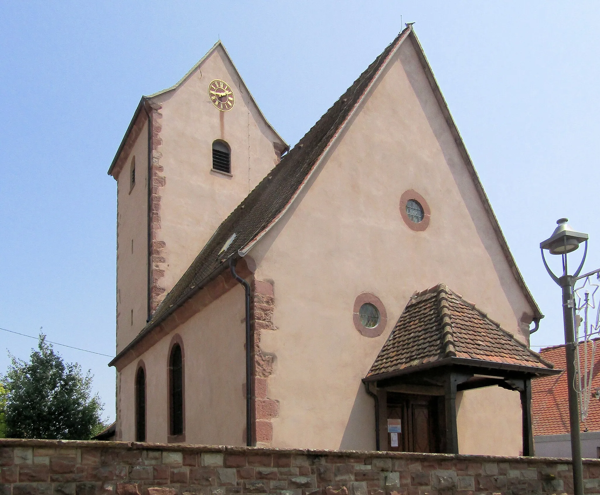 Photo showing: L'église Saint-Cyriaque de Landersheim, côté nord-ouest