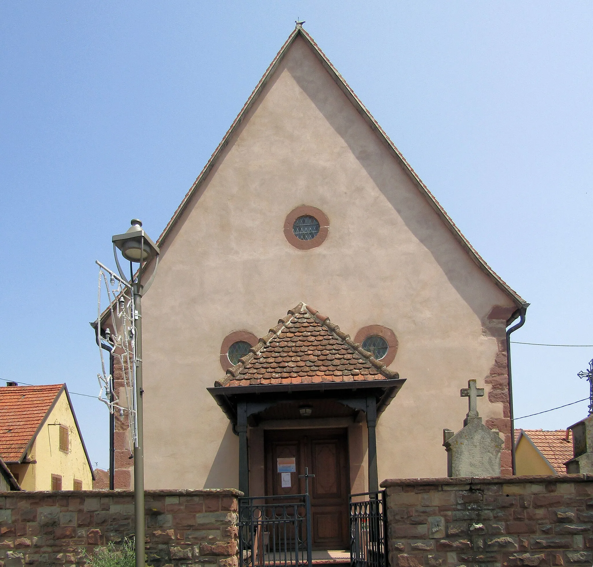 Photo showing: L'église Saint-Cyriaque de Landersheim, côté ouest