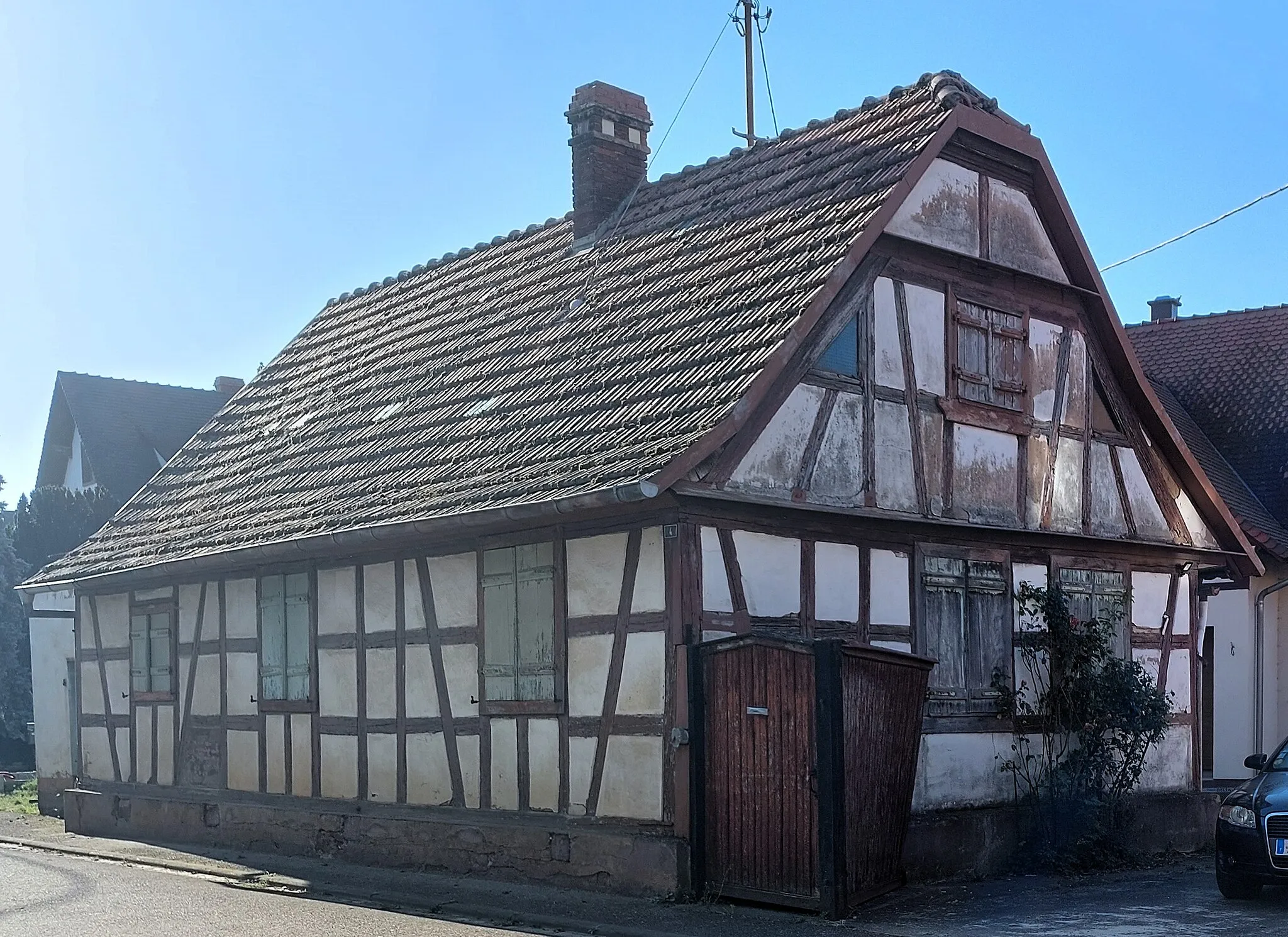 Photo showing: Maison à colombage au 4 rue d'Olwisheim à Mittelschaeffolsheim