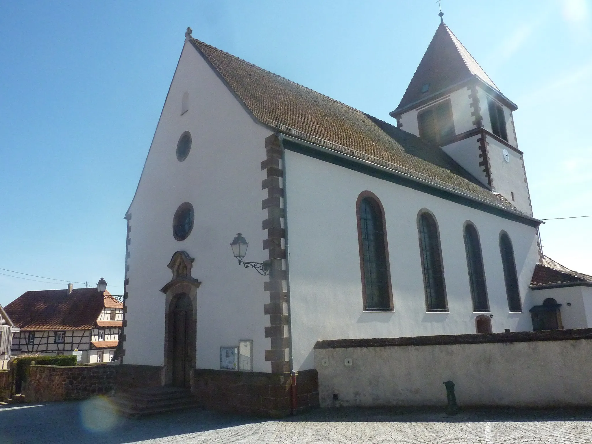 Photo showing: Façade nord de l'église Saint-Hilaire de Minversheim