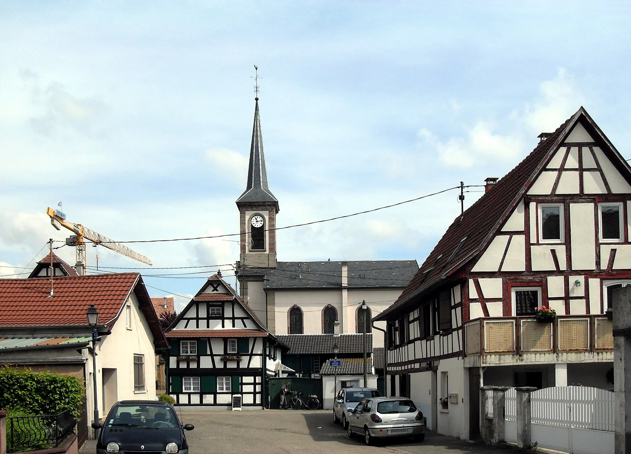 Photo showing: Le temple Protestant à Niederhausbergen