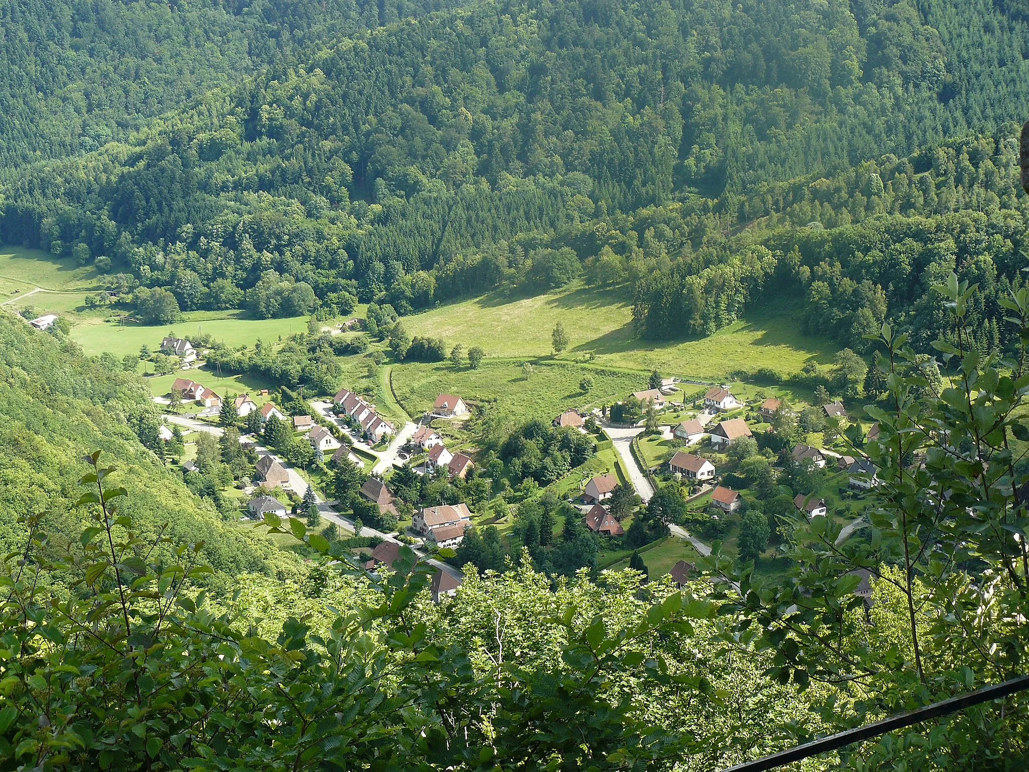 Photo showing: Le village d'Urbeis vue depuis le château du Bilstein lorrain