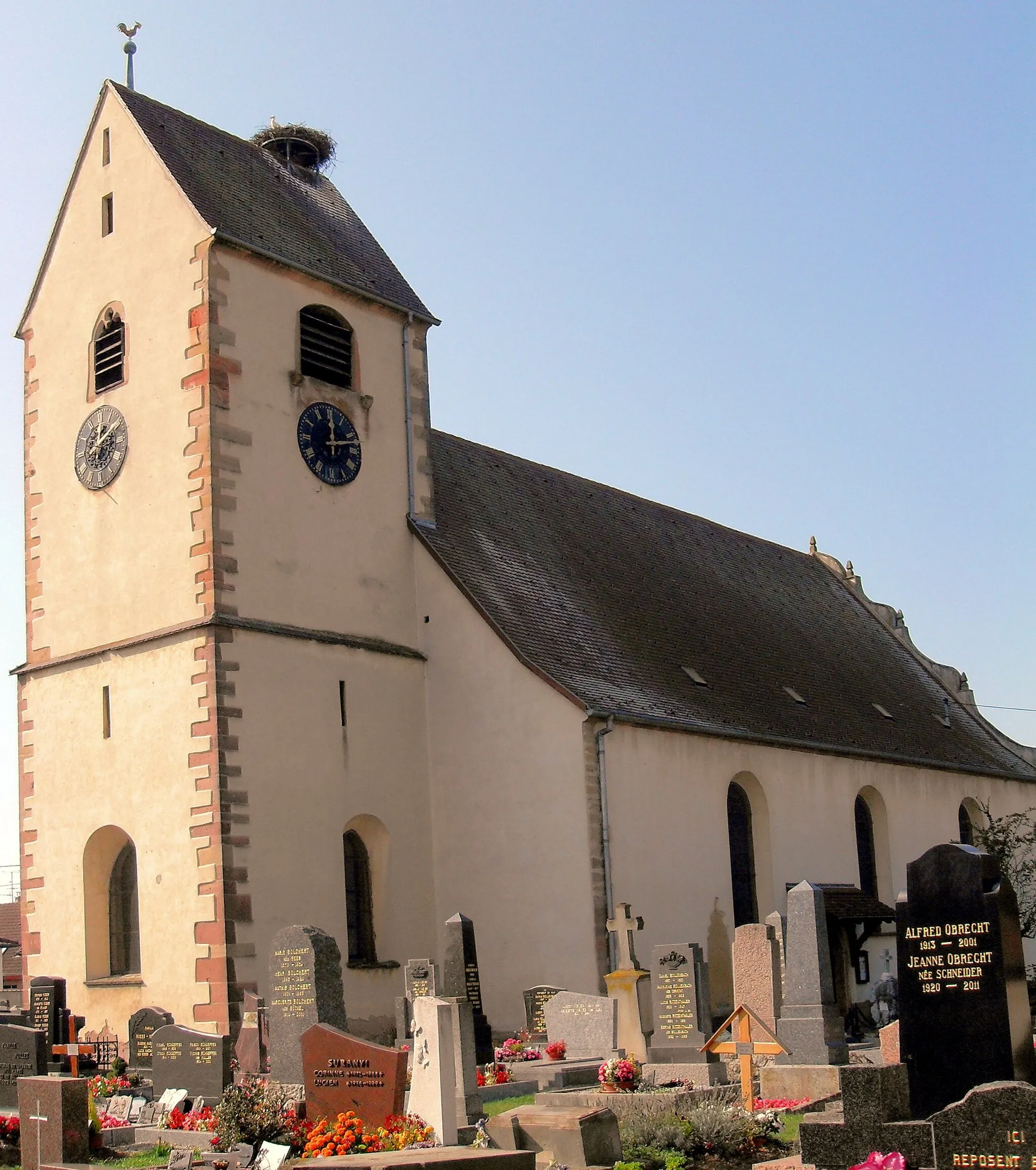 Photo showing: L'église luthérienne Saint Georges d'Andolsheim, côté nord-est