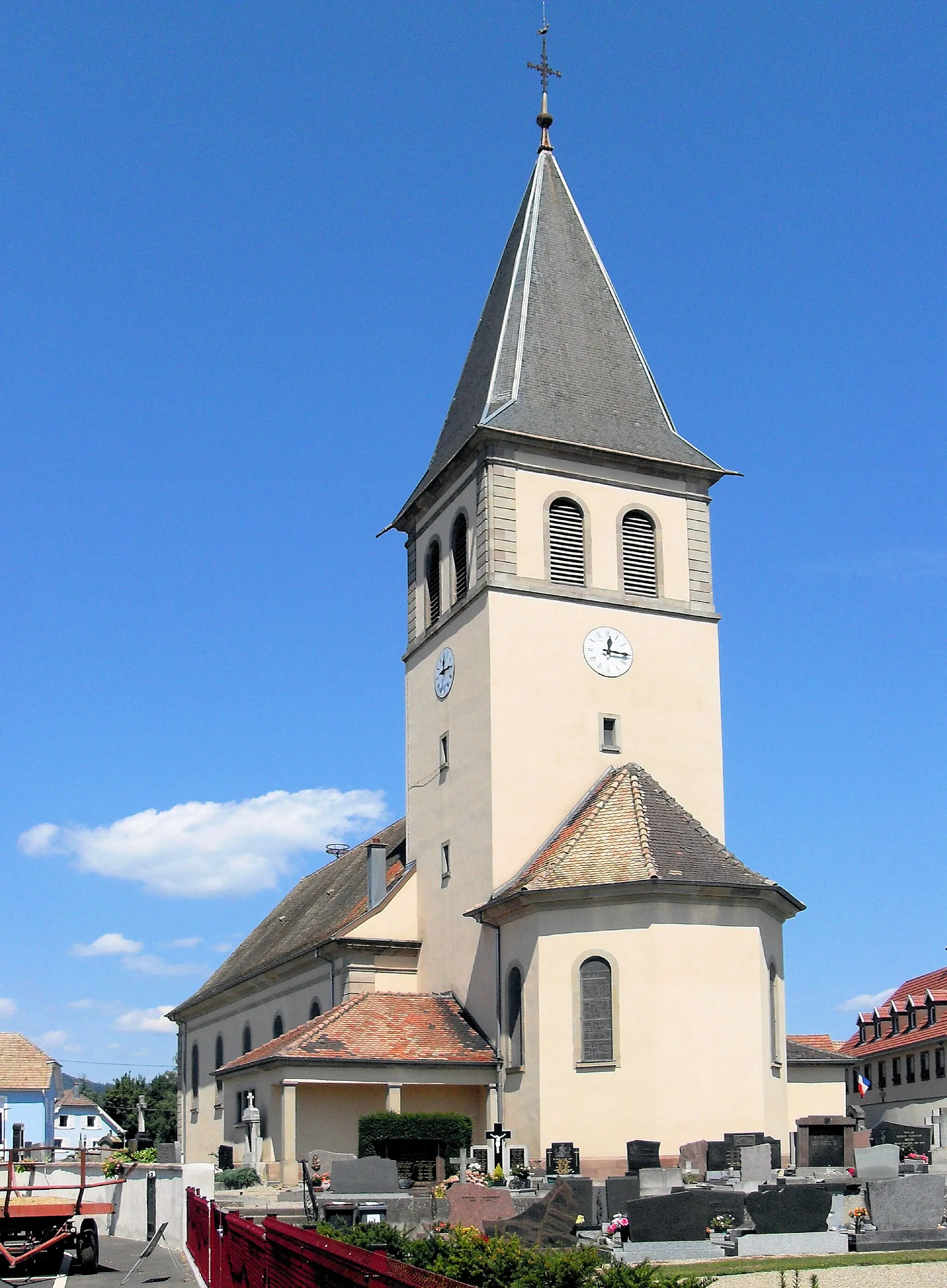 Photo showing: L'église Saint-Barthélemy d'Aspach-le-Haut, côté nord-ouest