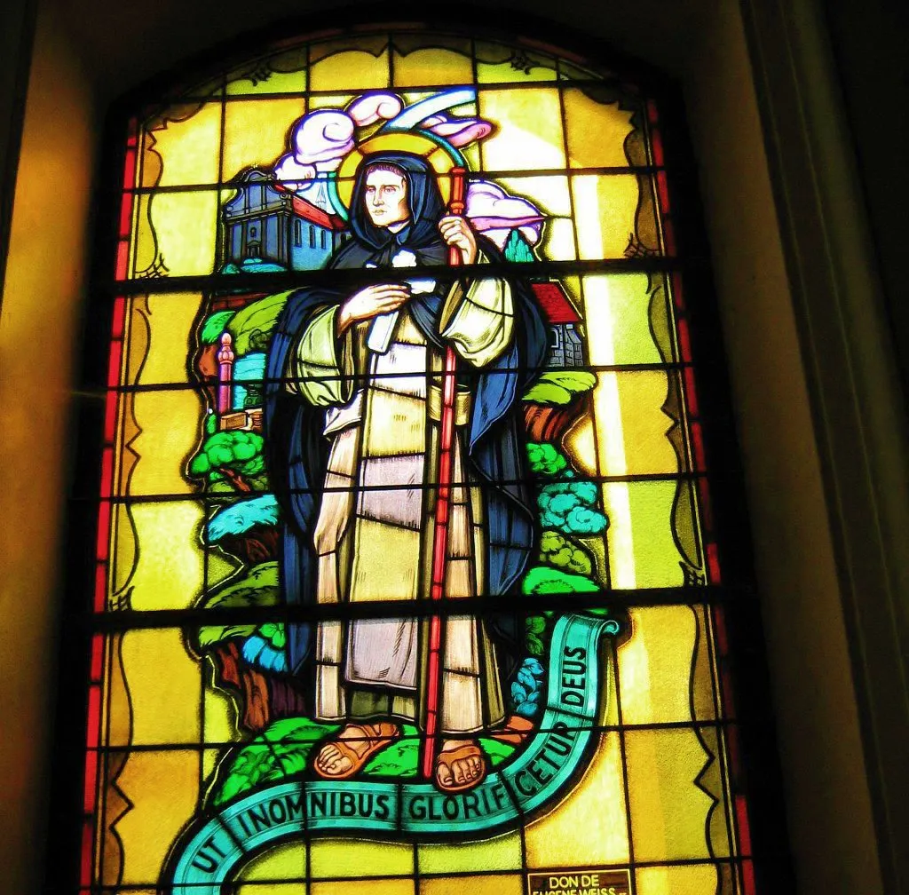 Photo showing: Détail d'un vitrail de la chapelle St Wendelin de Burnhaupe le Bas