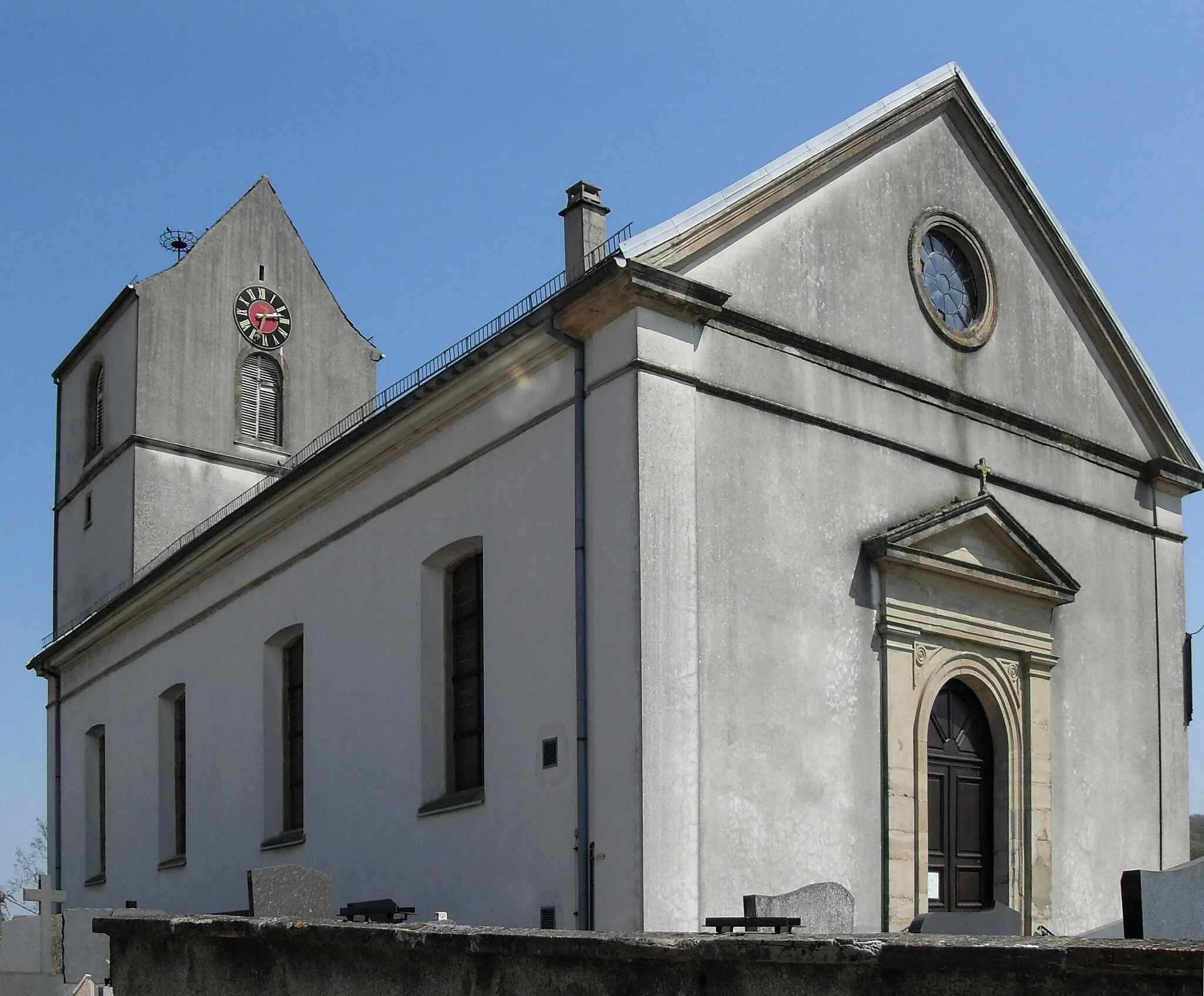 Photo showing: L'église Sainte-Barbe à Frœningen, côté ouest