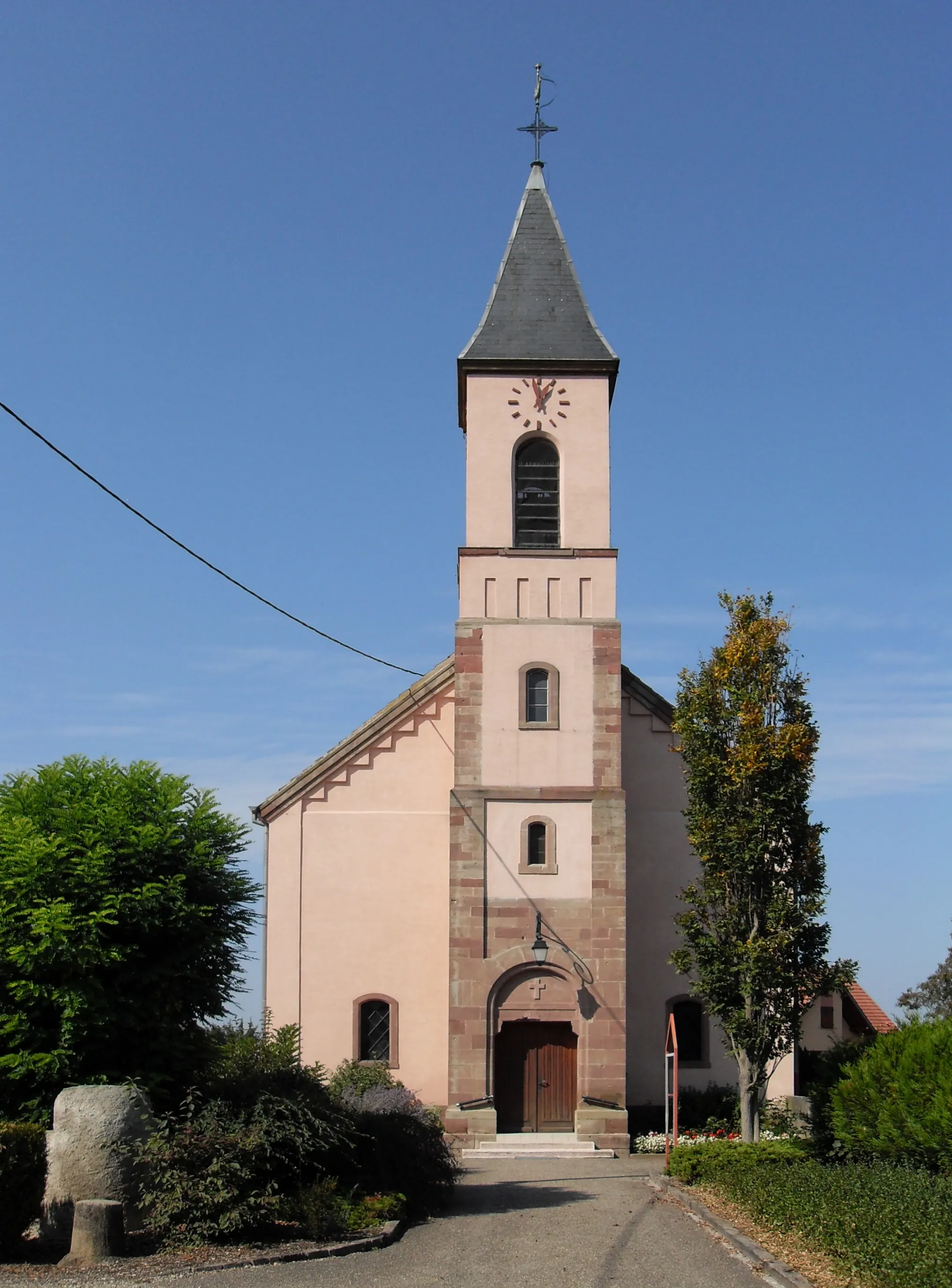 Photo showing: L'église protestante Saint-Laurent à Fortschwihr, côté sud-est