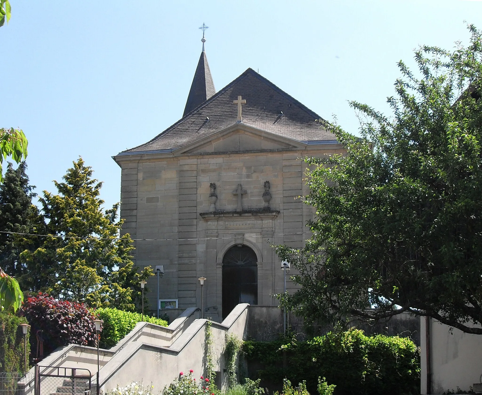 Photo showing: L'église Saint-Gangolphe à Galfingue, côté ouest
