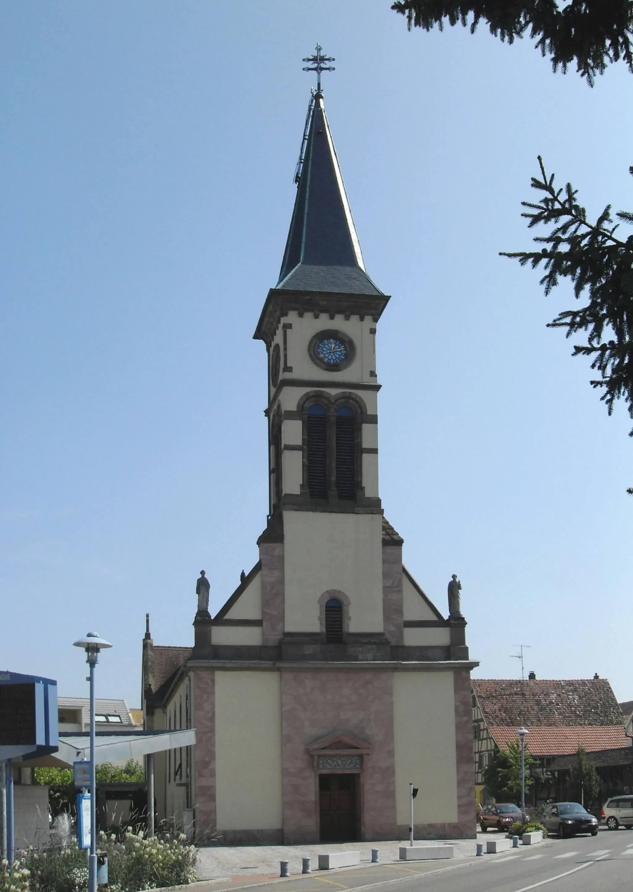 Photo showing: L'église Saint-Laurent à Hésingue, côté sud-ouest