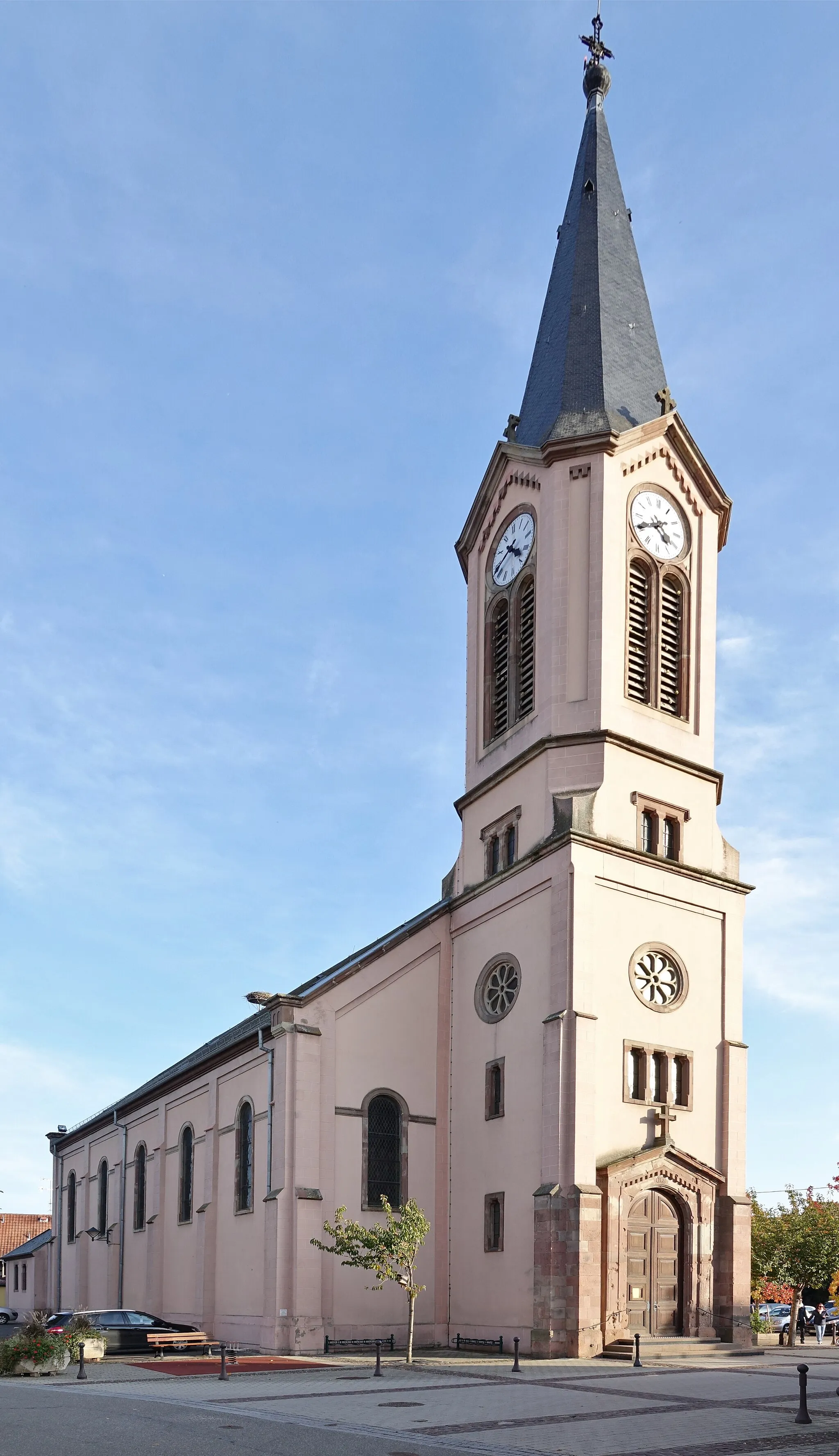 Photo showing: Saint-Maurice Church in Houssen (Haut-Rhin, France).