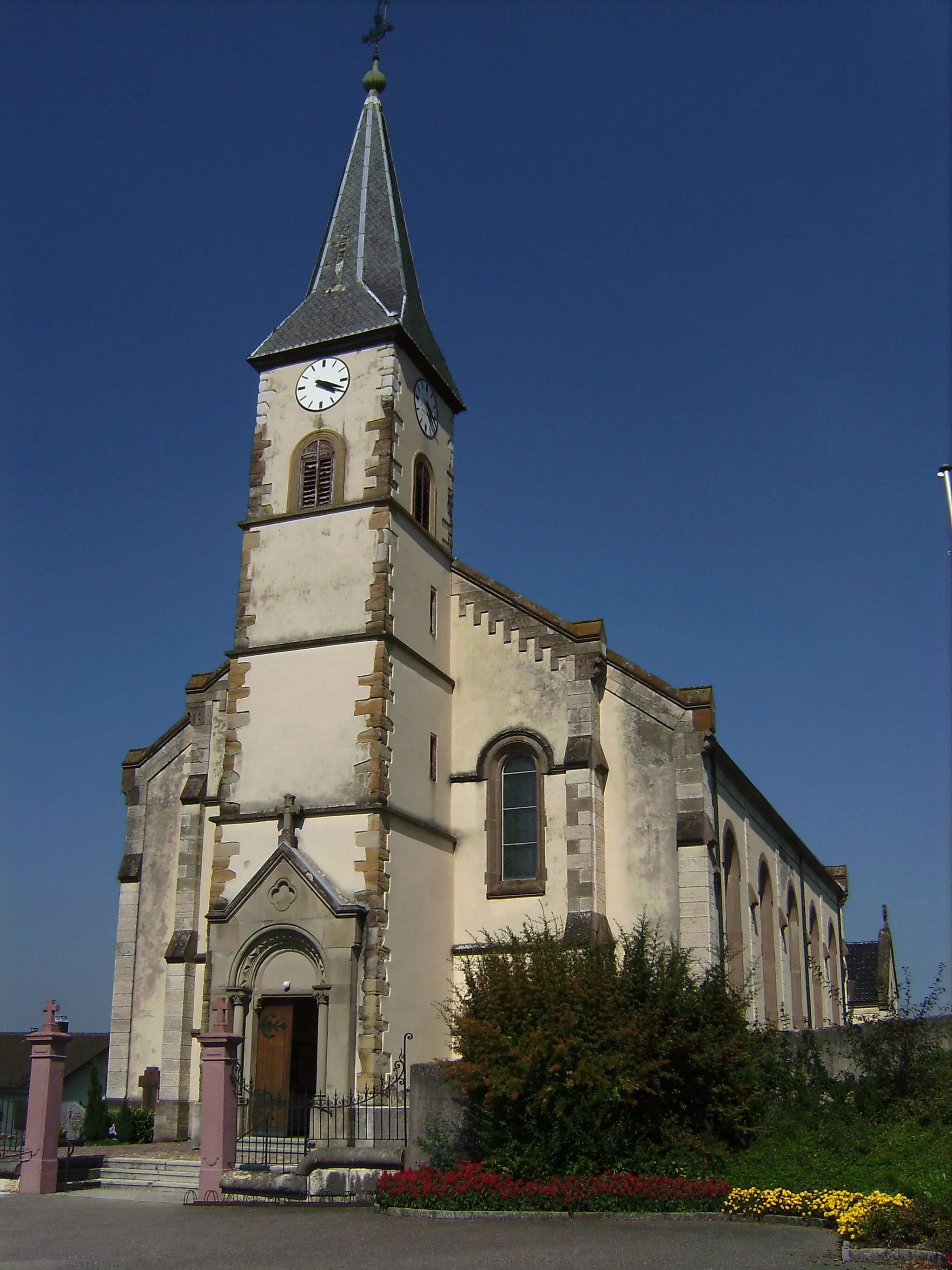 Photo showing: Saint-Léger church in Leymen, France.