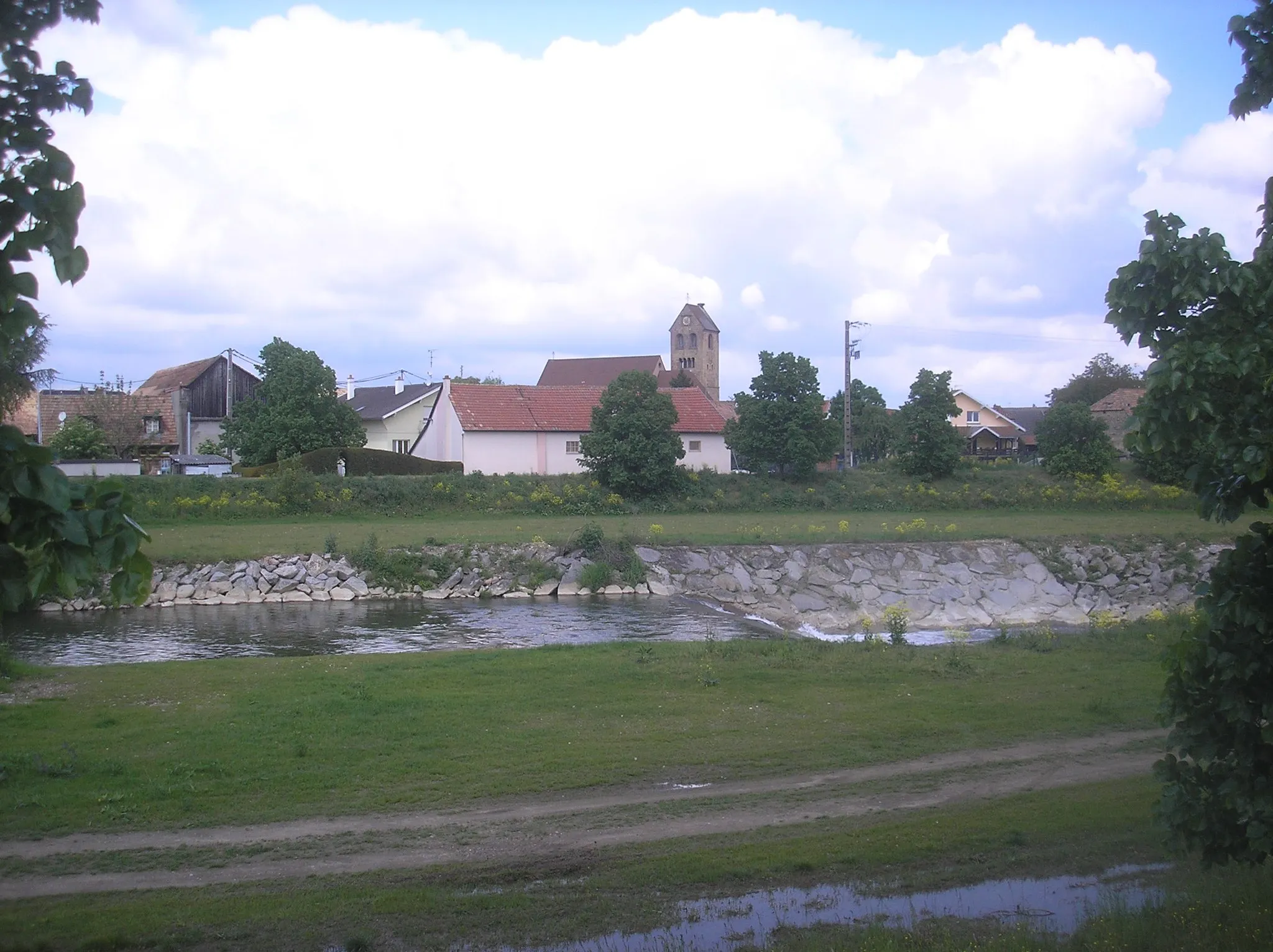 Photo showing: Vue sur Meyenheim et sur l´Ill