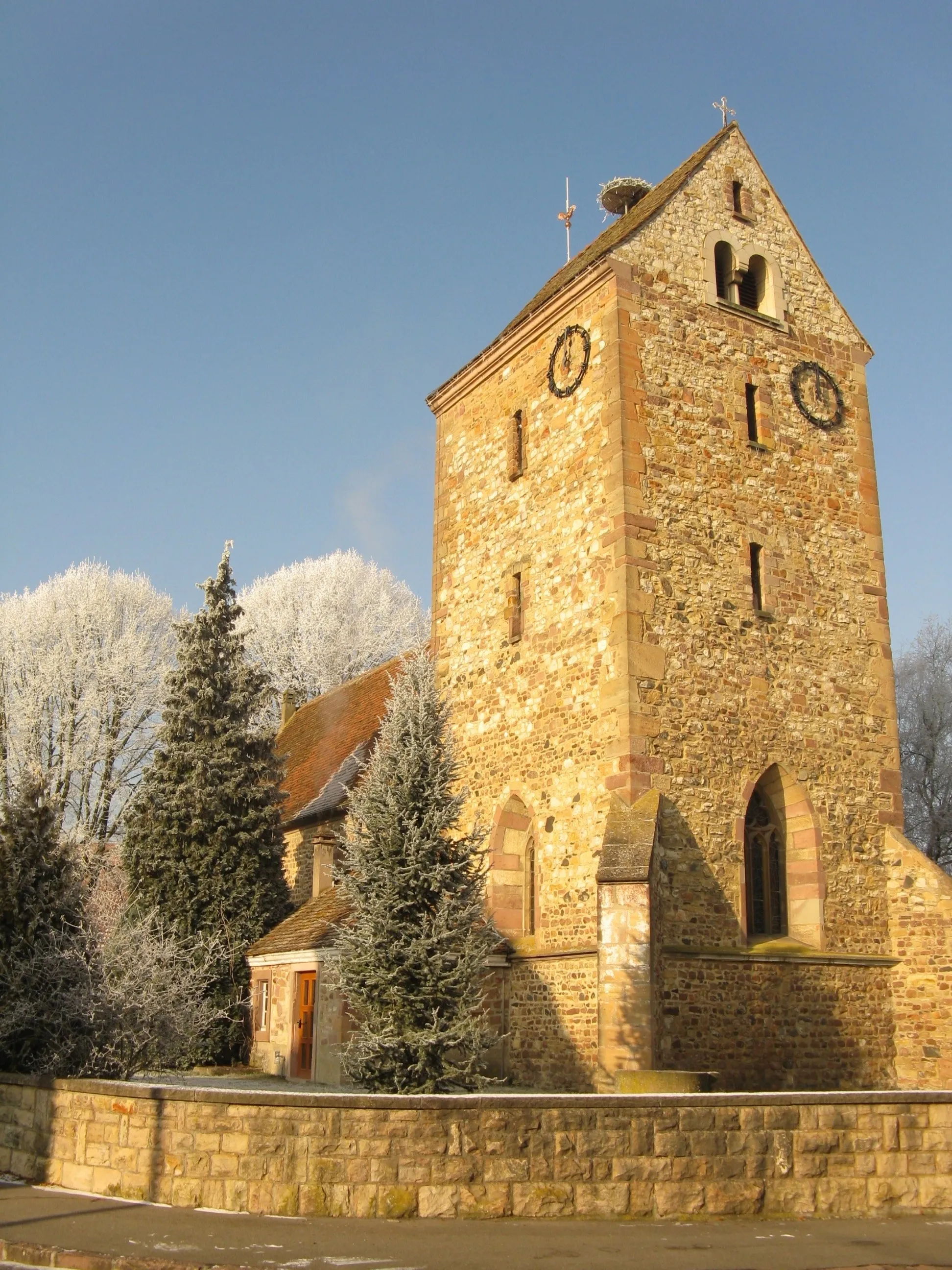 Photo showing: Église Saint-Urbain de Muntzenheim, en hivers